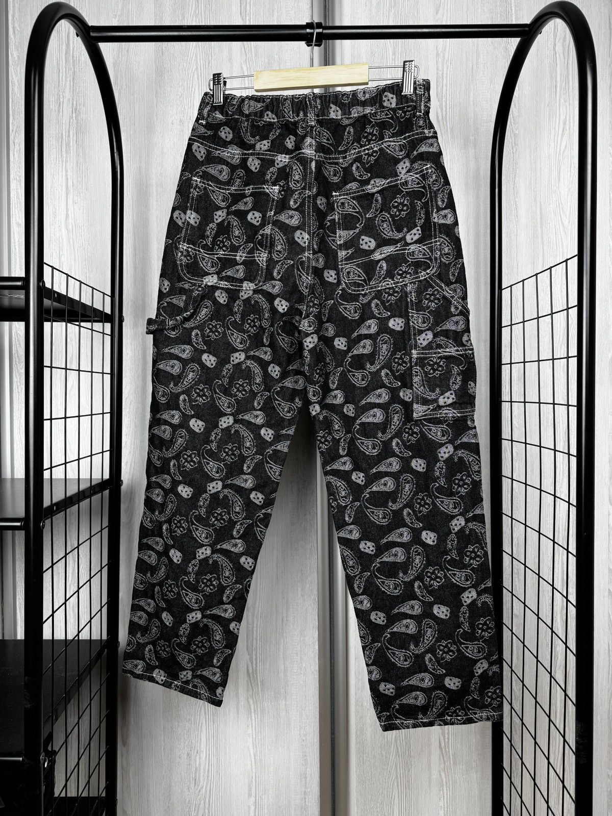 Vintage Vintage double knee carpenter style workwear paisley pants Size US 28 / EU 44 - 5 Thumbnail
