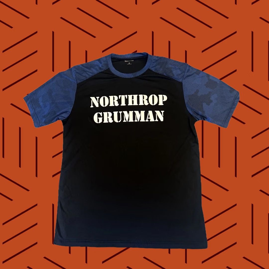 Logo Athletic Northrop Grumman Military Lettering Logo Athletic Shirt Medium Camo Blue New Logo Graphic Print Space Shirt Unisex Adults Mens Womens Boys Girls Size US M / EU 48-50 / 2 - 1 Thumbnail