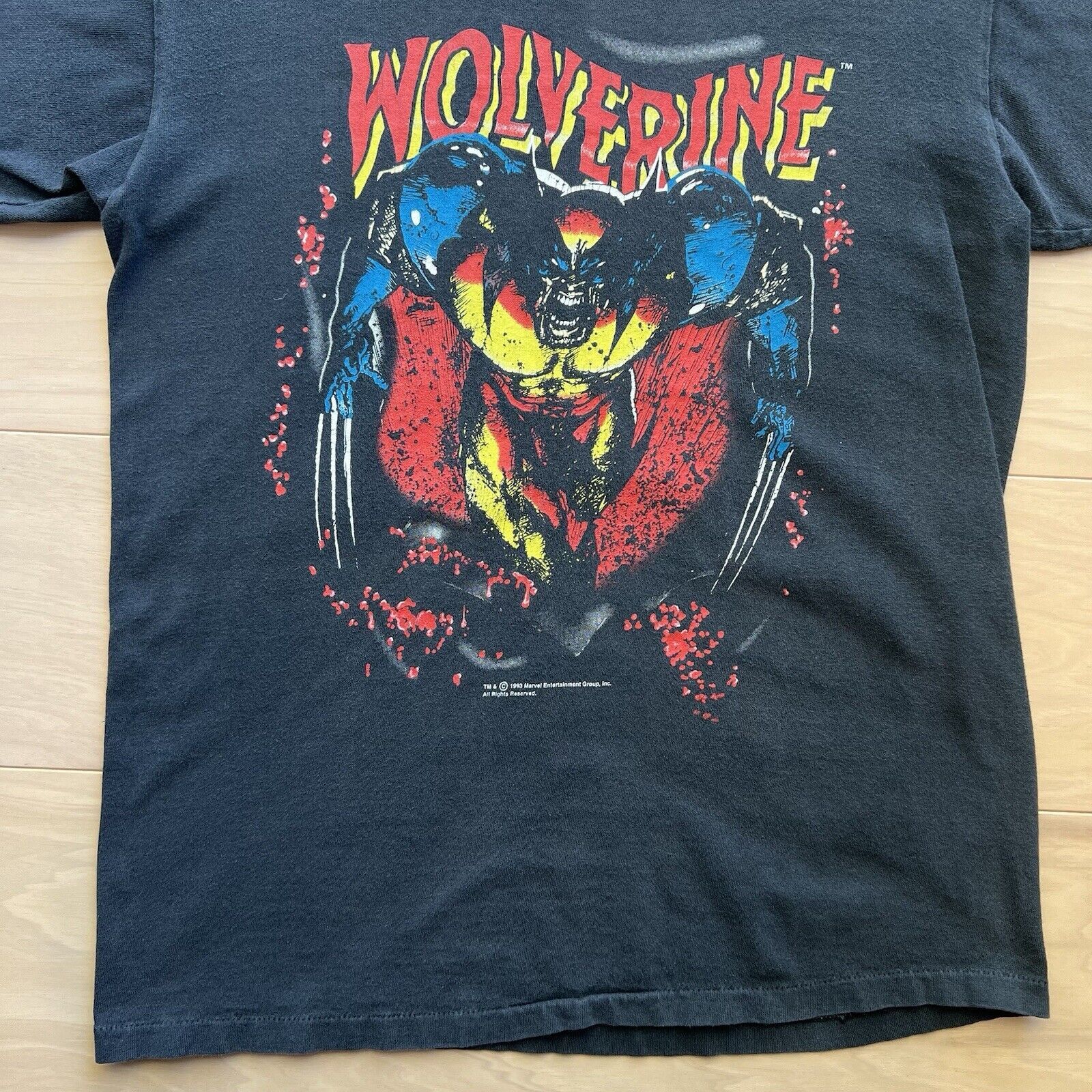 Marvel Comics × Vintage Vintage Wolverine Shirt Youth XL Black 90s X Men Marvel Size US S / EU 44-46 / 1 - 5 Thumbnail
