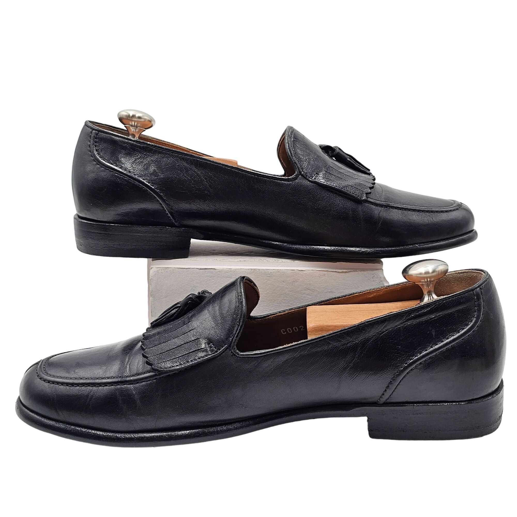 Bragano × Cole Haan Vintage Bragano Italy Dress Shoes Men's 9.5M Black Leather Size US 9.5 / EU 42-43 - 5 Thumbnail