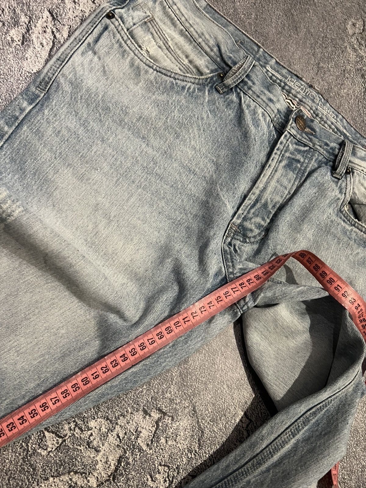 Japanese Brand Faded Washed Light Blue Retro Archival Jeans Size US 36 / EU 52 - 9 Thumbnail