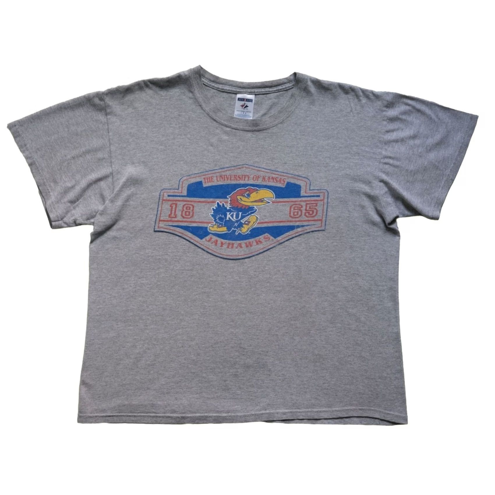 Fruit Of The Loom VINTAGE Fruit of the Loom NCAA JAYHAWKS GRAY 90s T-Shirt Mens L Size US L / EU 52-54 / 3 - 2 Thumbnail