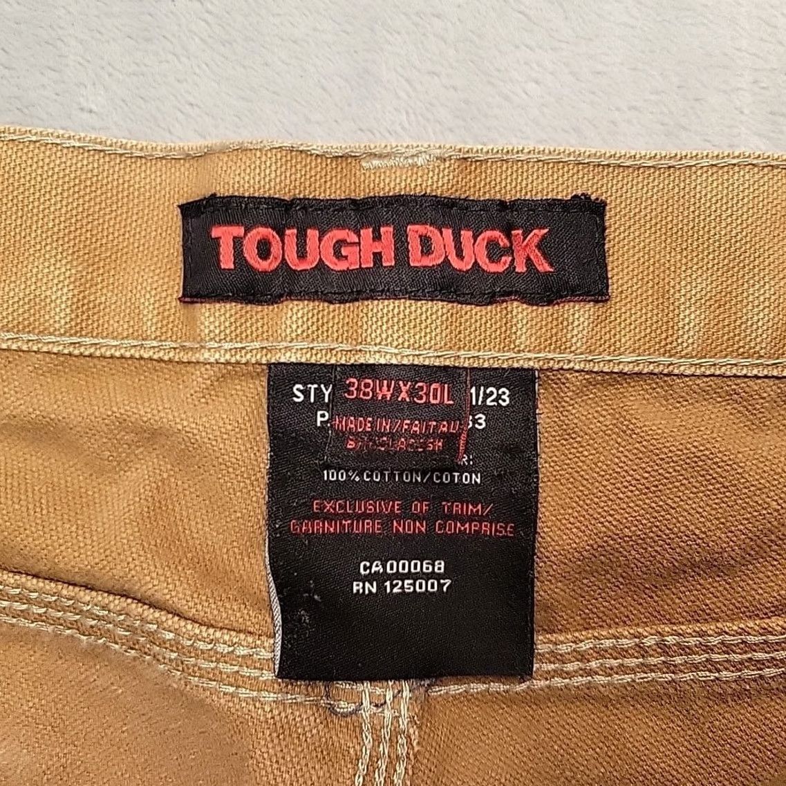 Vintage Tough Duck Jeans Men 38x30 Brown Canvas Carpenter Cargo Utility Pocket Workwear Size US 38 / EU 54 - 5 Thumbnail