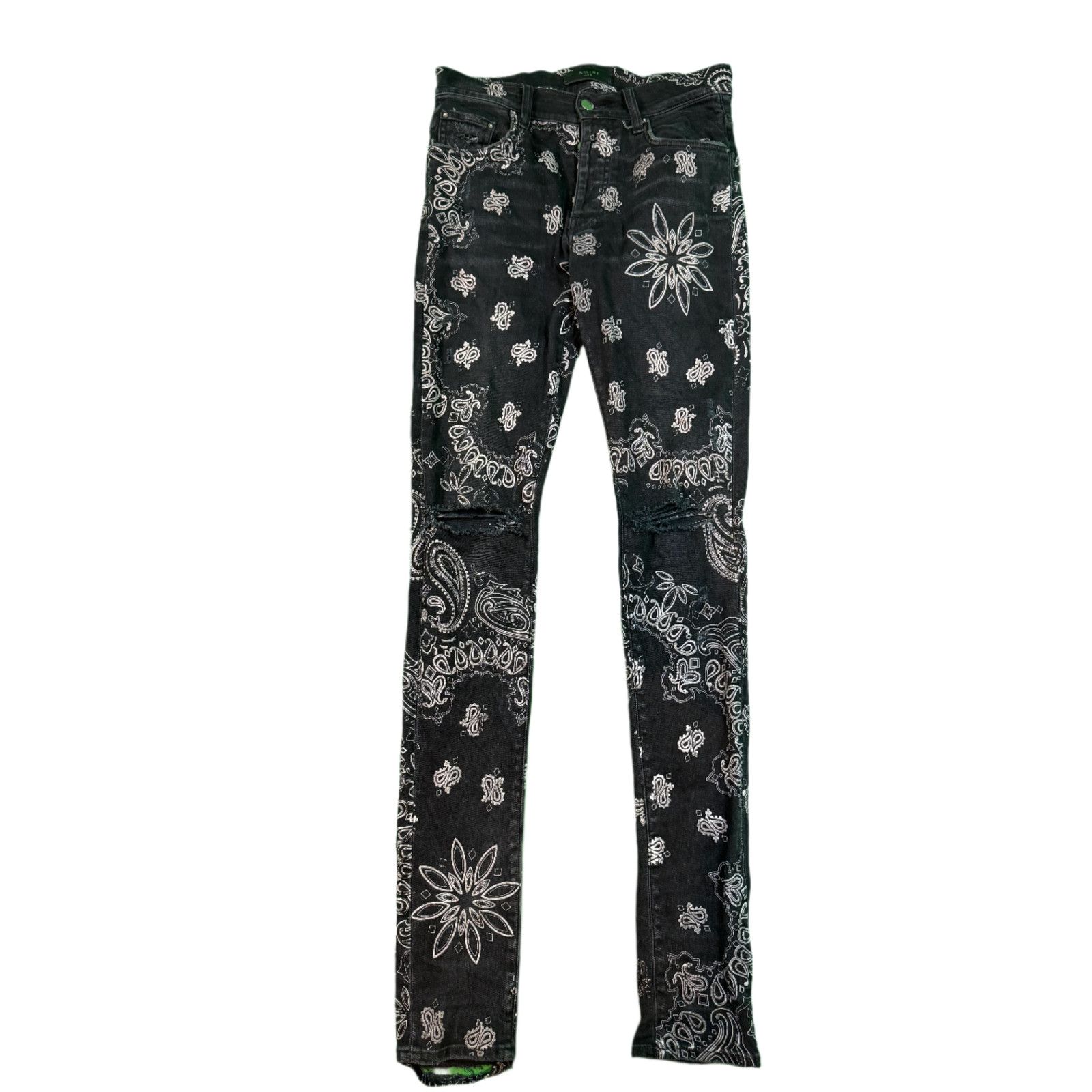 Amiri Amiri Stack Denim Black Bandana Jeans Size US 29 - 1 Thumbnail