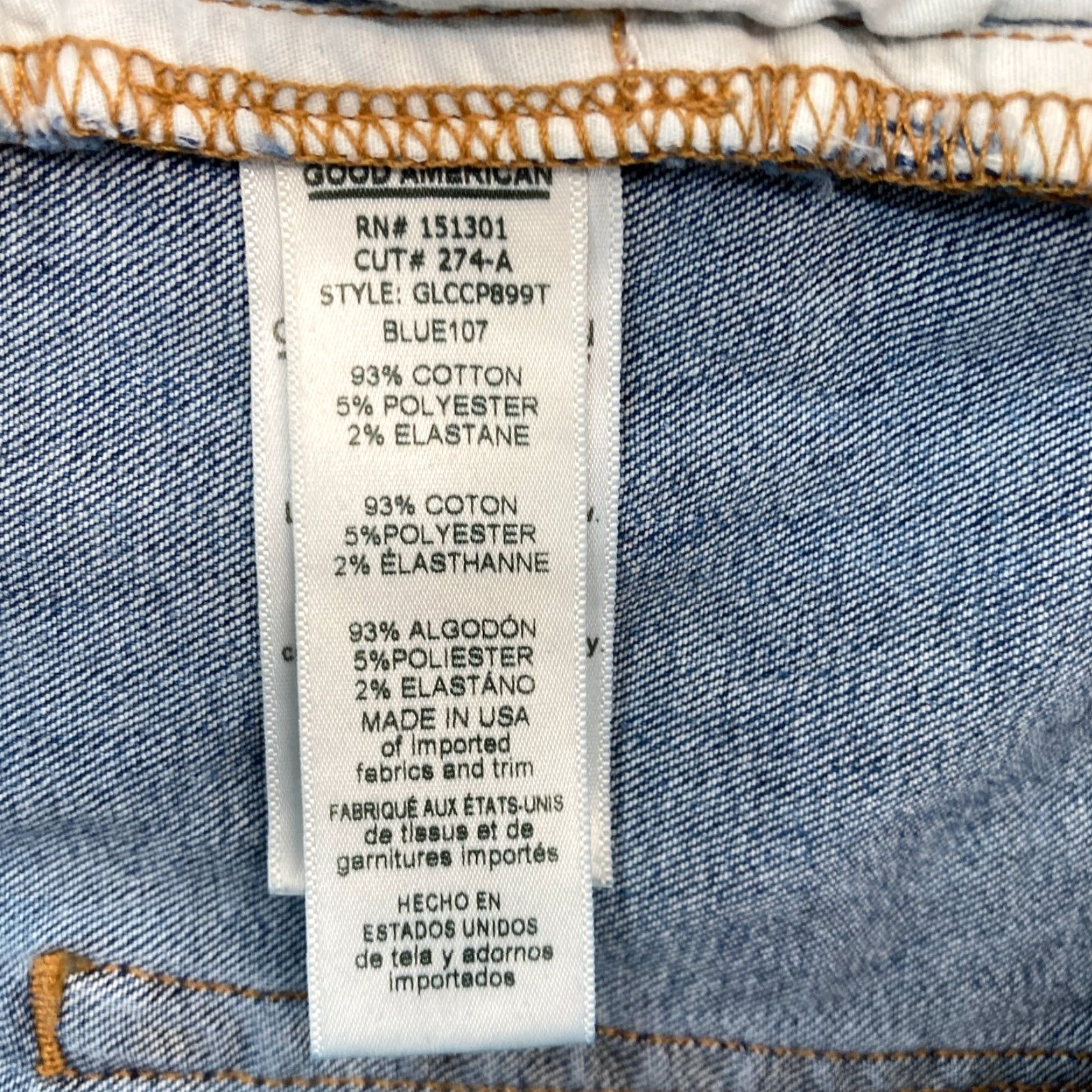 Good American Good American Good Legs Ripped Pocket Jeans Women's Plus 18 Blue Stretch Denim Slim High Rise 5-Pocket Menus Womens Size 40" / US 18 - 6 Thumbnail
