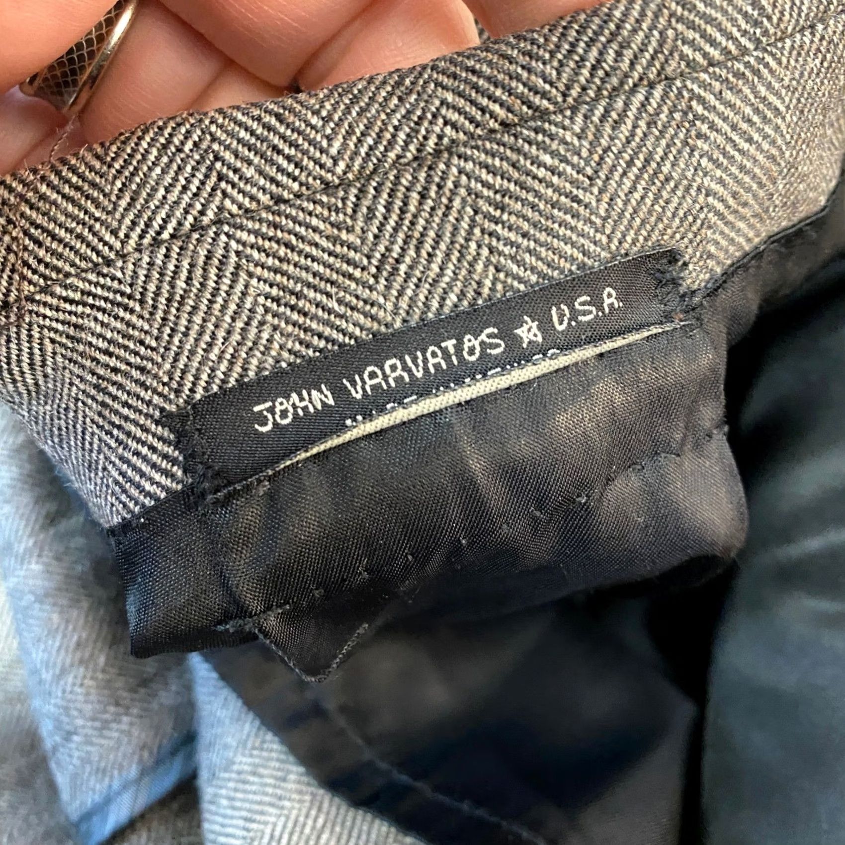 John Varvatos VINTAGE John Varvatos Sport Coat USA Mens 52XL Herringbone 3 Button Blazer Wool Alpaca Size 52R - 5 Thumbnail