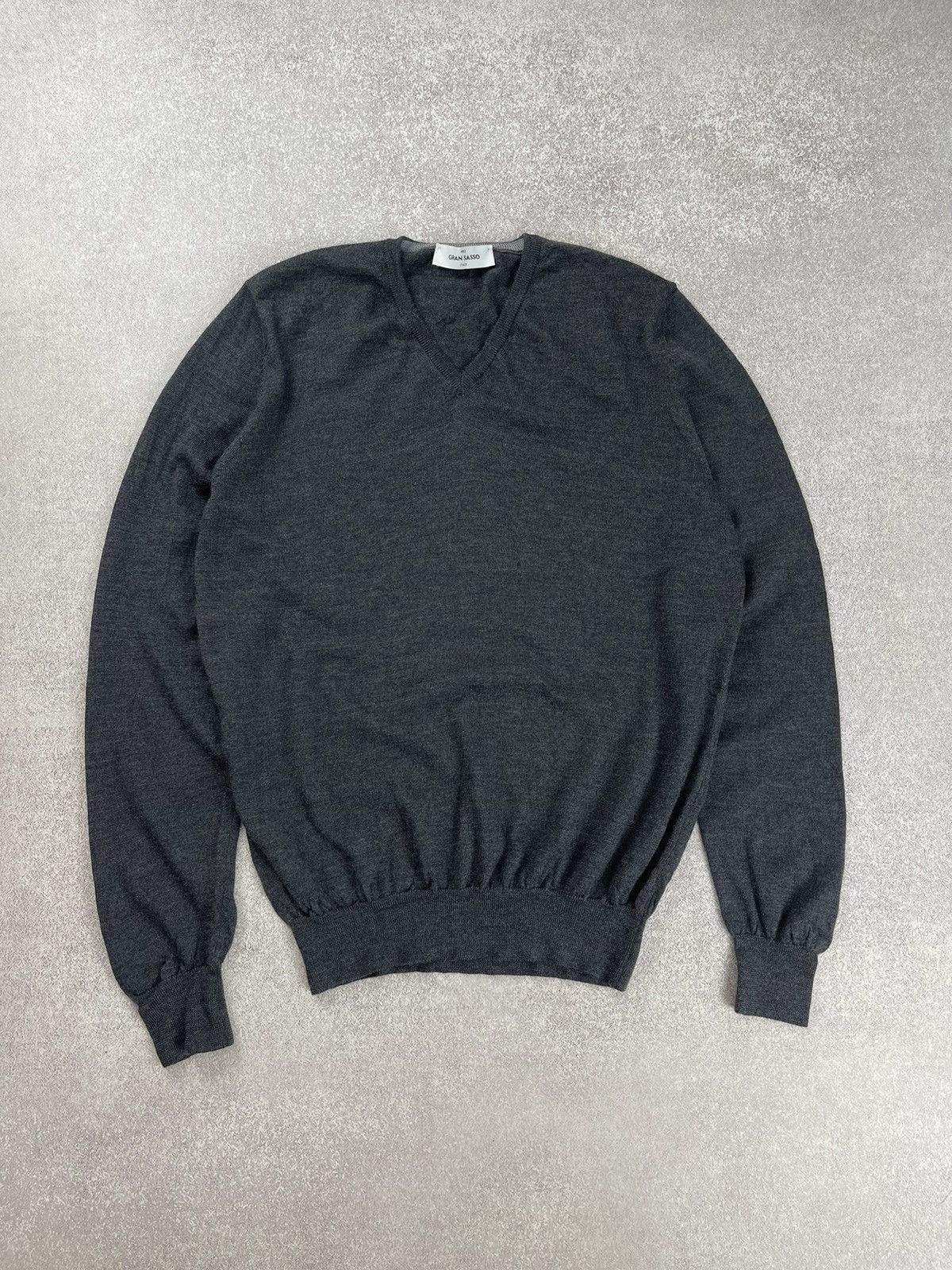 Gran Sasso Gran Sasso Wool Knit Sweater V-Neck Size 50 Size US M / EU 48-50 / 2 - 1 Thumbnail
