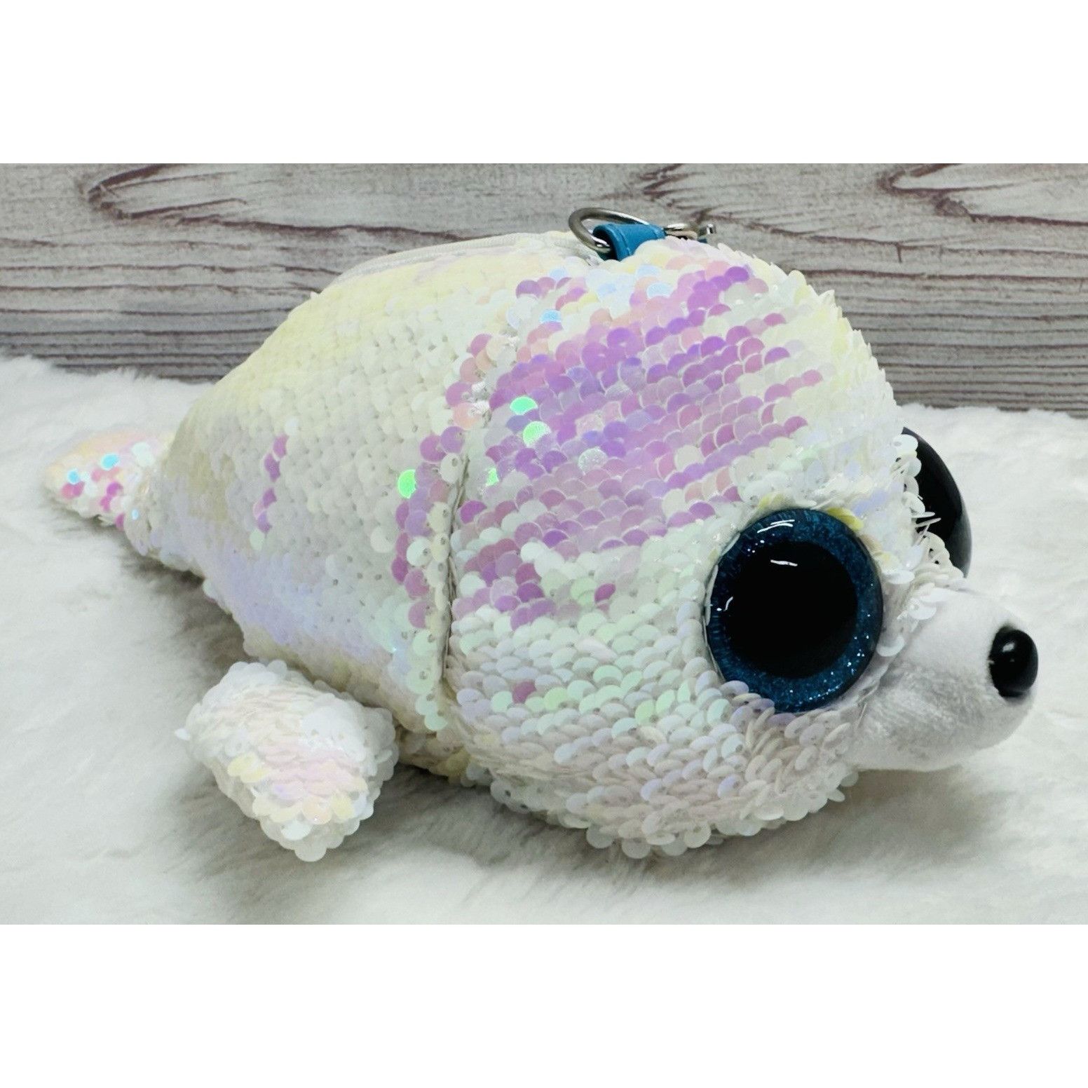 Other TY ICY White Seal 11" Fashion Flippy Sequin Glam Wristlet & Size ONE SIZE - 3 Thumbnail