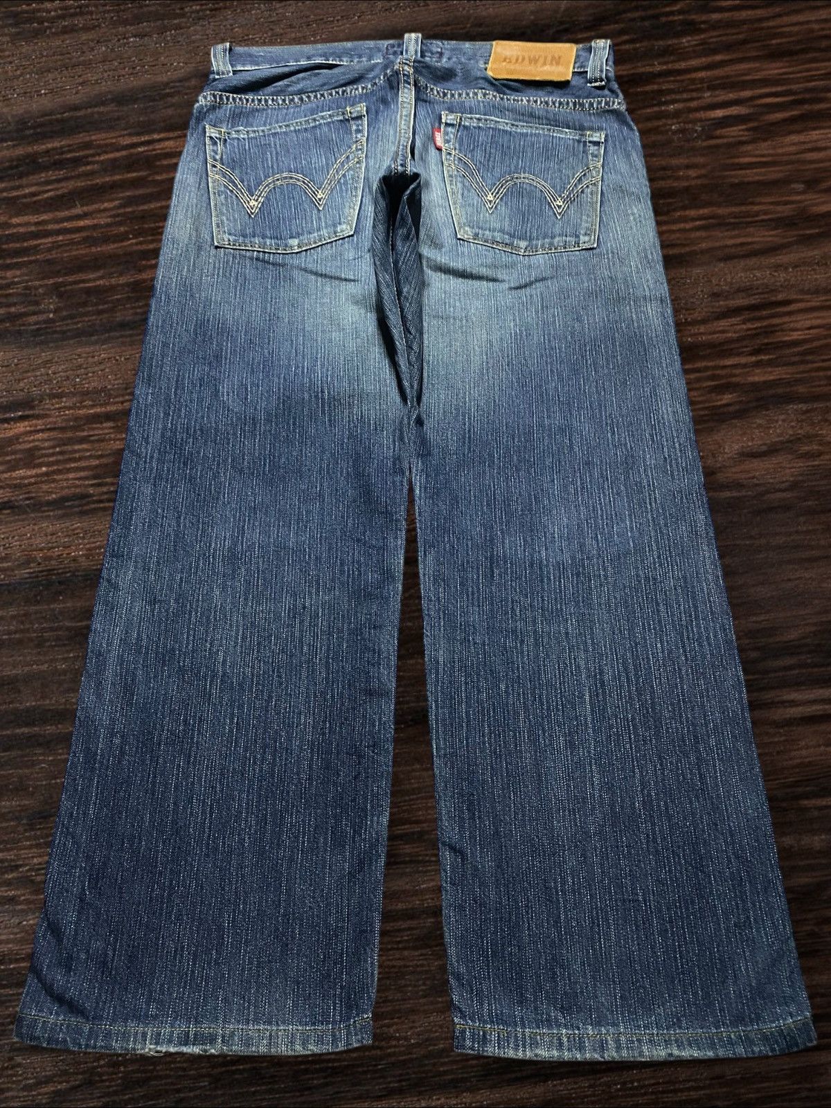 Junya Watanabe Vintage Japanese Brand Edwin 424XV Heavy Faded Baggy Jeans Size US 37 - 2 Thumbnail