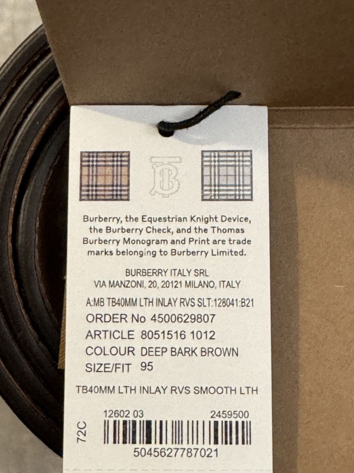Burberry Burberry TB Logo Buckle Reversible Calf Leather Belt Size 38 - 7 Thumbnail