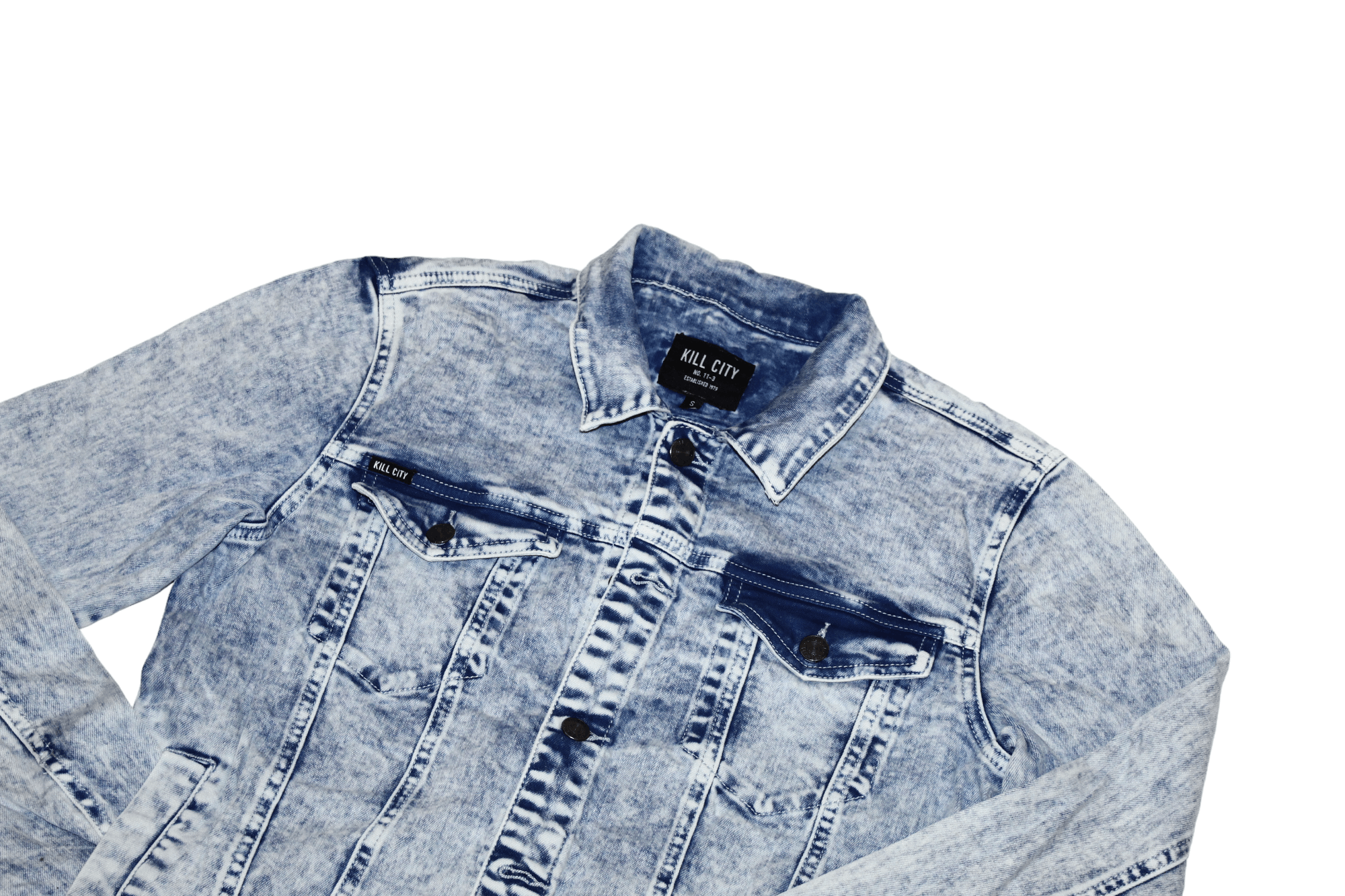 Kill City Kill City Los Angeles Acid Wash Denim Trucker Jacket Size US S / EU 44-46 / 1 - 2 Thumbnail