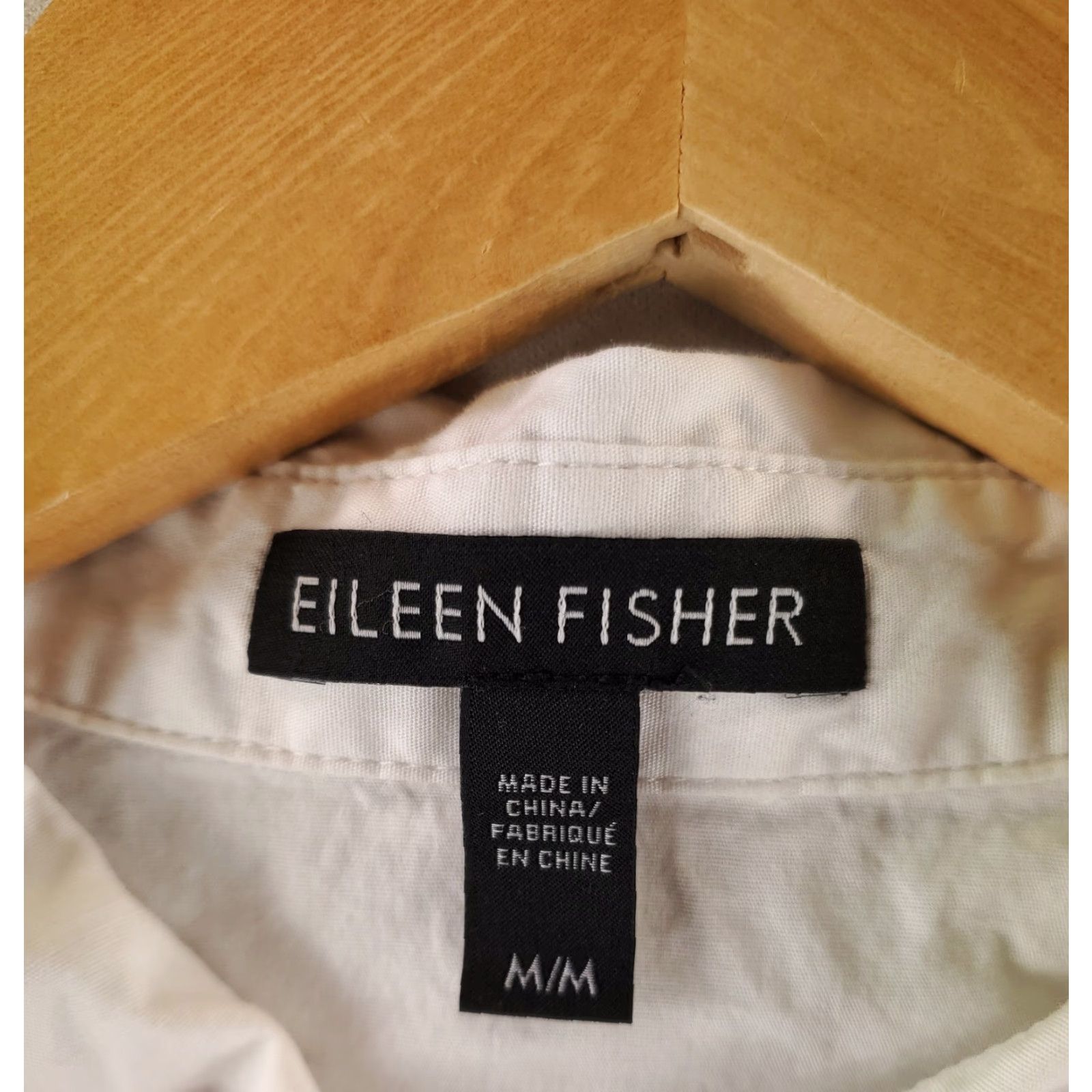 Eileen Fisher Eileen Fisher Button-Up Shirt Long Sleeve White 97% Cotton 3% Spandex Womens M Size M / US 6-8 / IT 42-44 - 2 Thumbnail