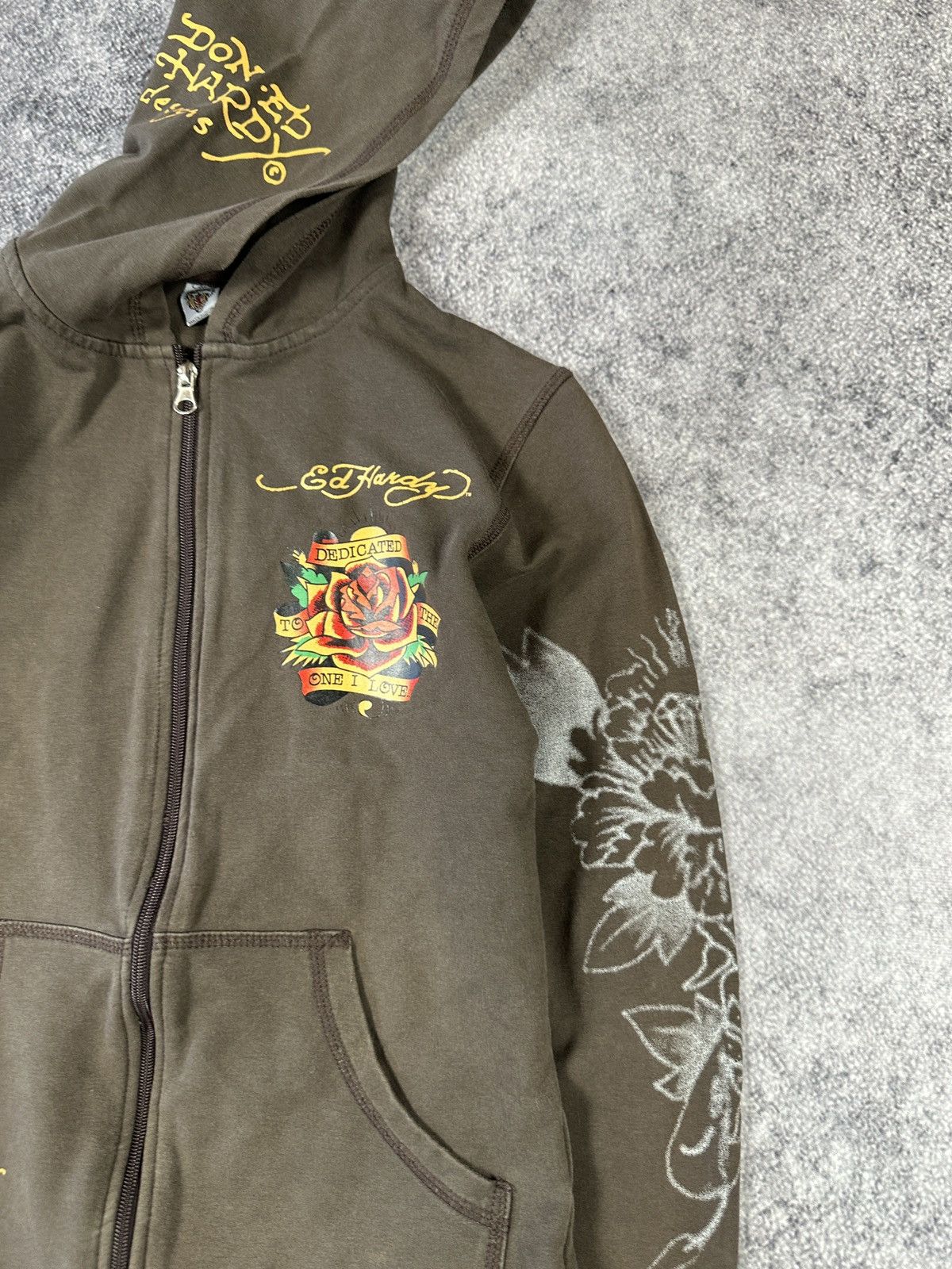 Ed Hardy Y2K Vintage Ed Hardy hoodie avant garden logo Streetwear VTg Size L / US 10 / IT 46 - 3 Thumbnail