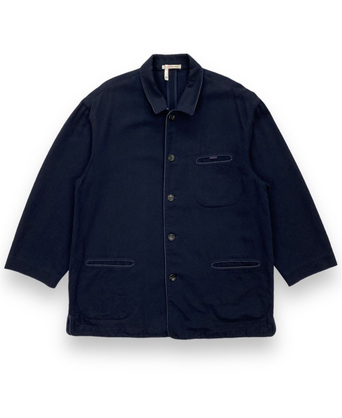image of Kmrii x Le Grande Bleu L G B Vintage Papas Maniere De Heming Chore Jacket in Navy (Size Medium)