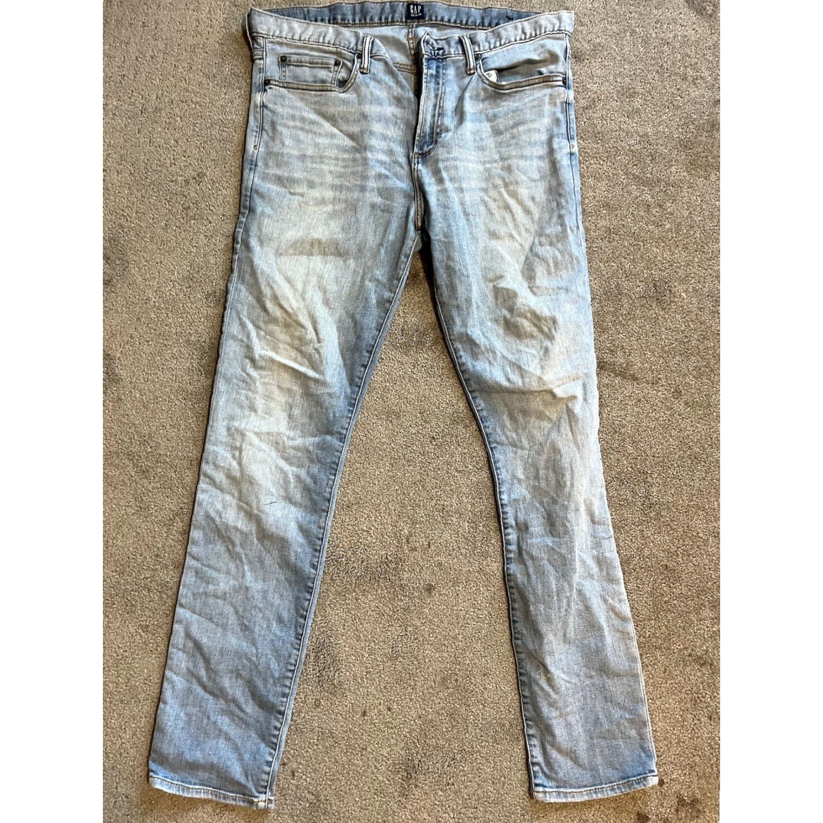 Gap Gap Jeans Mens 34X32 Blue Skinny Denim Pants Mid Rise Light Wash 5-Pocket Design Slim Modern Casual Mens Size US 34 / EU 50 - 3 Thumbnail
