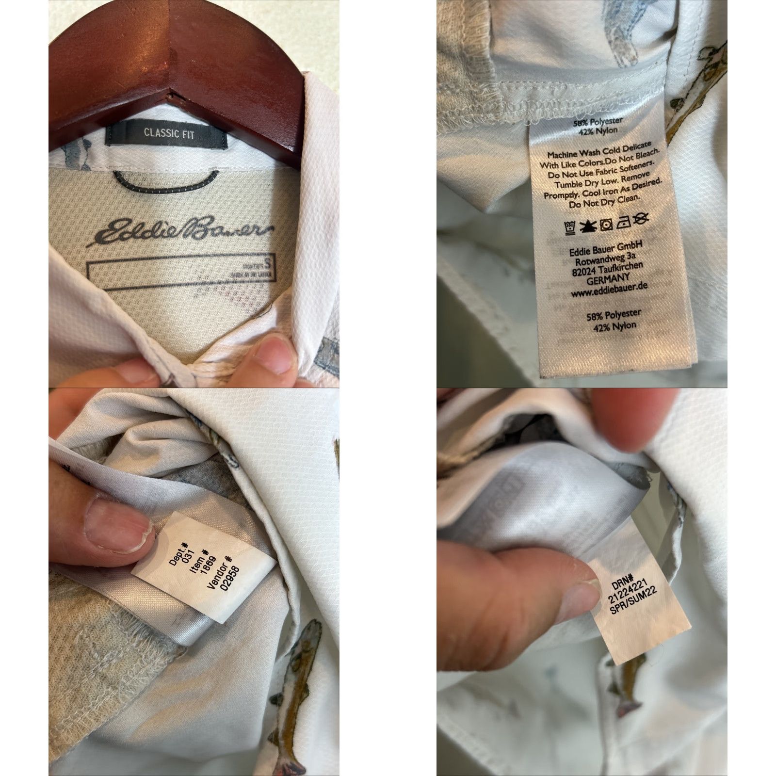 Eddie Bauer VINTAGE Eddie Bauer Women’s Small Long Sleeve Vented Button Up Shirt Fishing AOP White Size S / US 4 / IT 40 - 8 Thumbnail