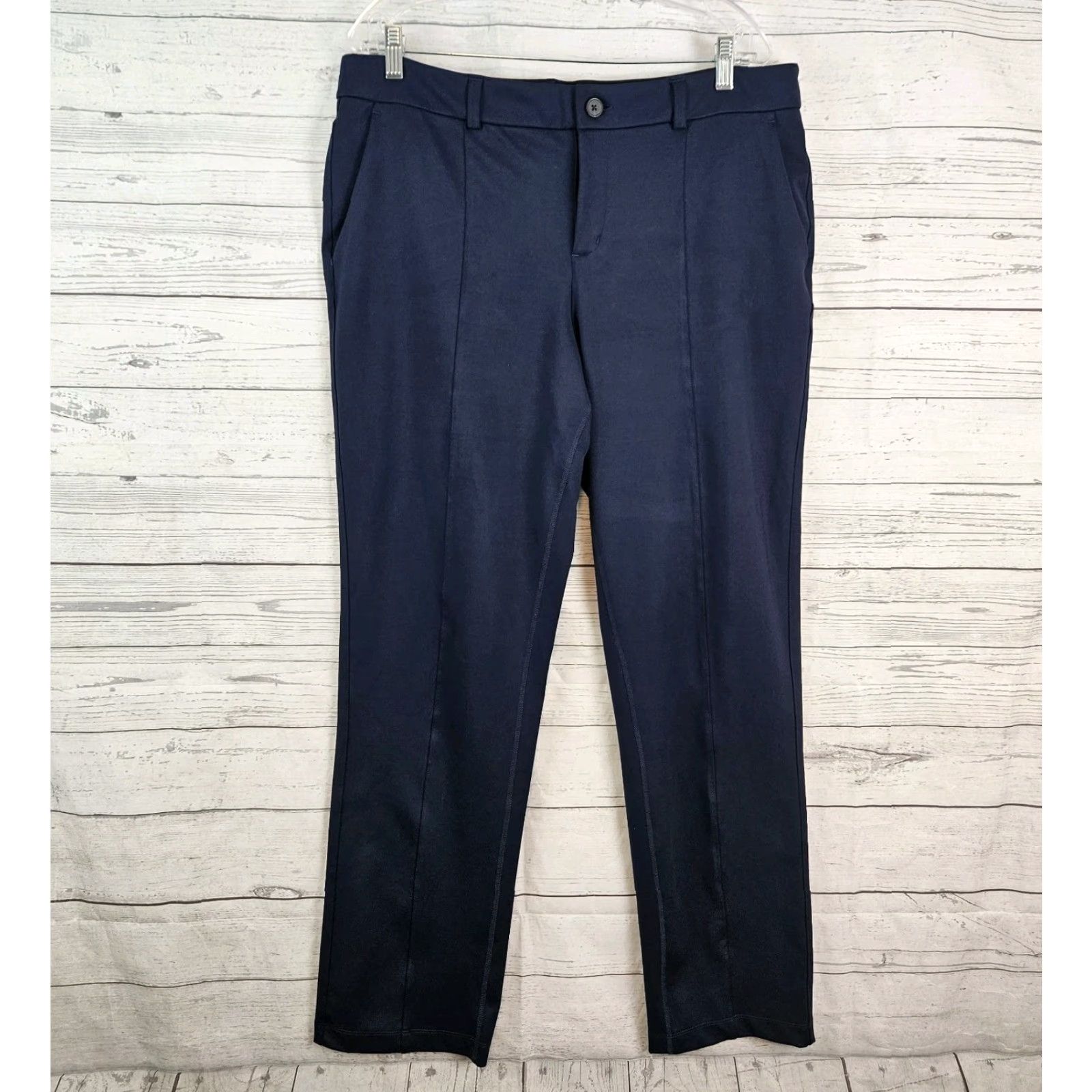 Vintage Duluth Womens Ponte Pro Straight Leg Pants Sz 16 Blue High Rise Regular Inseam 30.5 in Flat Front Polyester Spandex No Stains Size 38" / US 16 / IT 52 - 2 Thumbnail