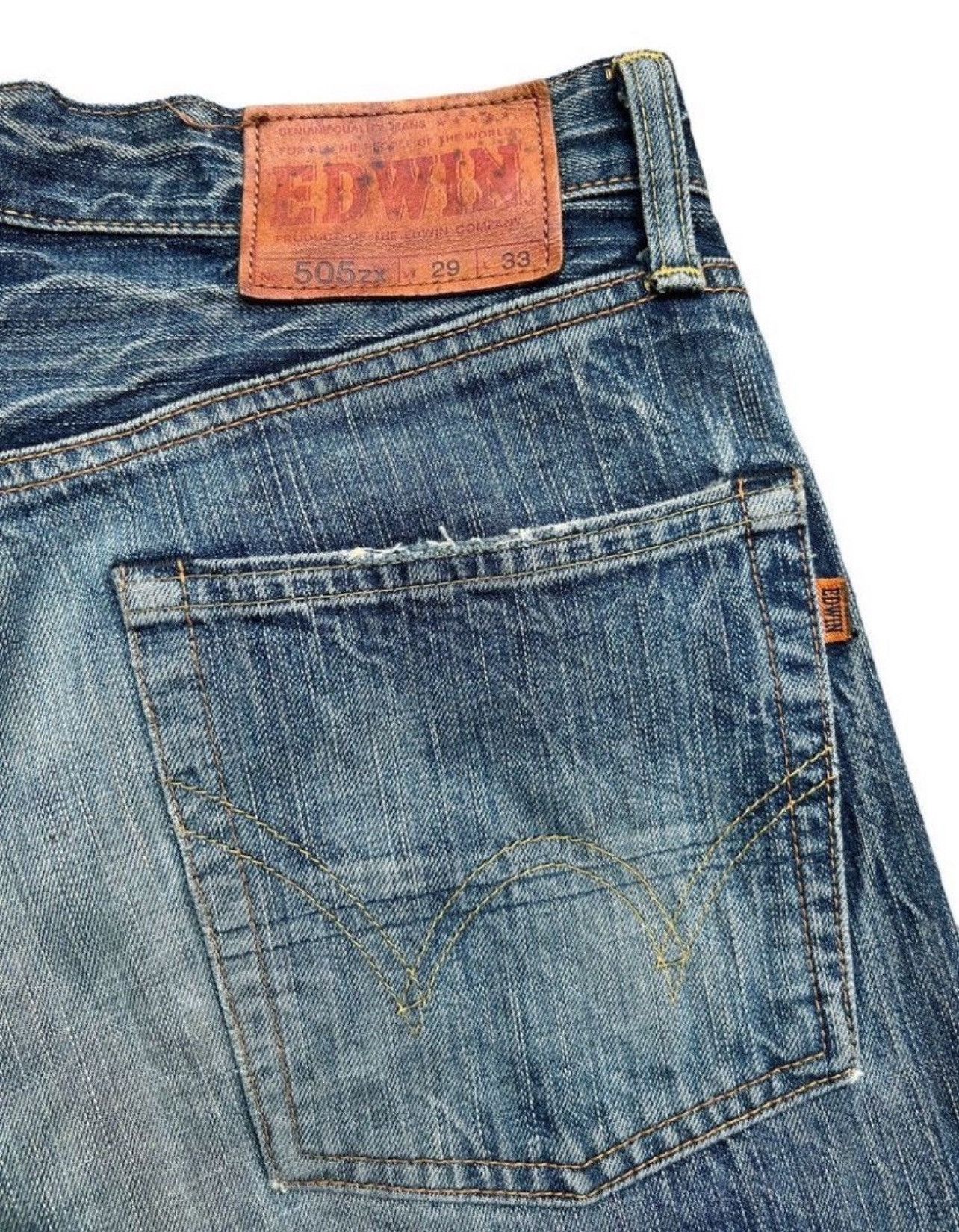 Edwin Vintage Edwin 505ZX Selvedge Distressed Denim Jeans 31x31 Size US 31 - 11 Thumbnail