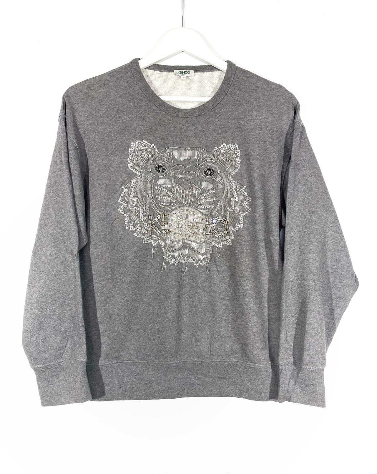 Kenzo Kenzo Women Gray Big Logo Sweatshirt Size S Breadstick Size S / US 4 / IT 40 - 1 Thumbnail