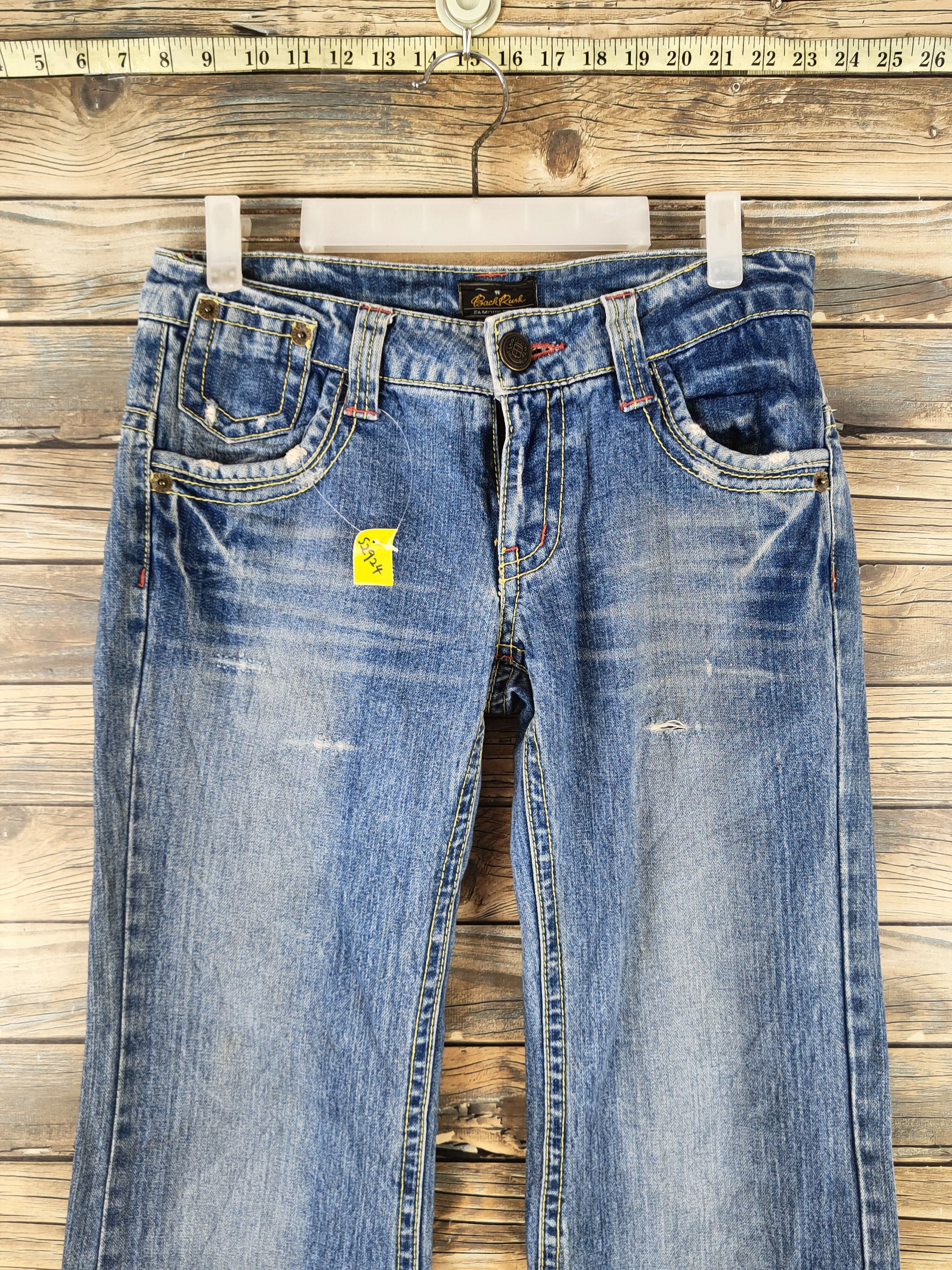 Japanese Brand Back Rush Blue Distressed Ripped Jeans #S2924 Size 28" / US 6 / IT 42 - 2 Thumbnail