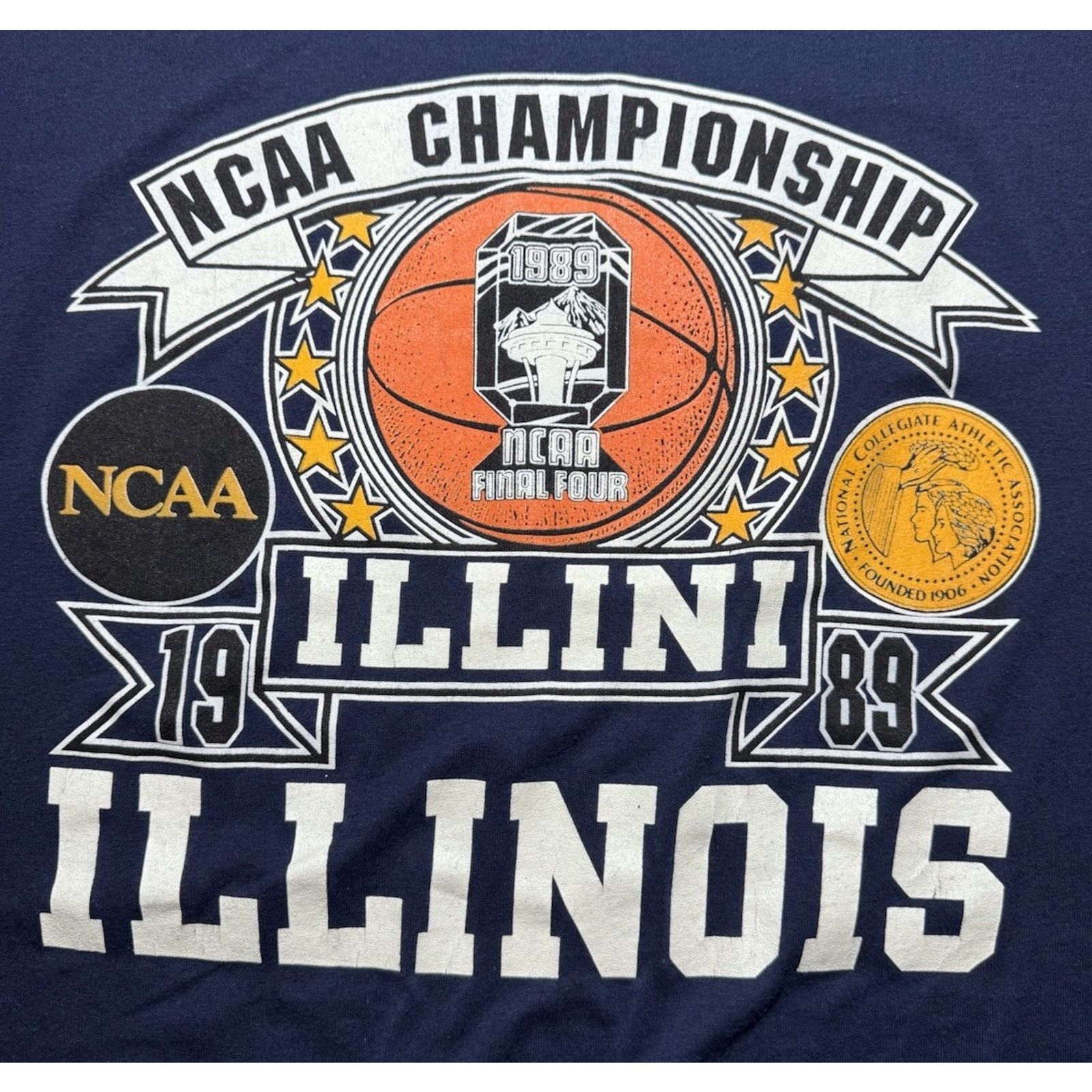 Logo 7 VTG 1989 NCAA Final Four Championship Illinois Men XXL Logo7 Size US XXL / EU 58 / 5 - 4 Thumbnail