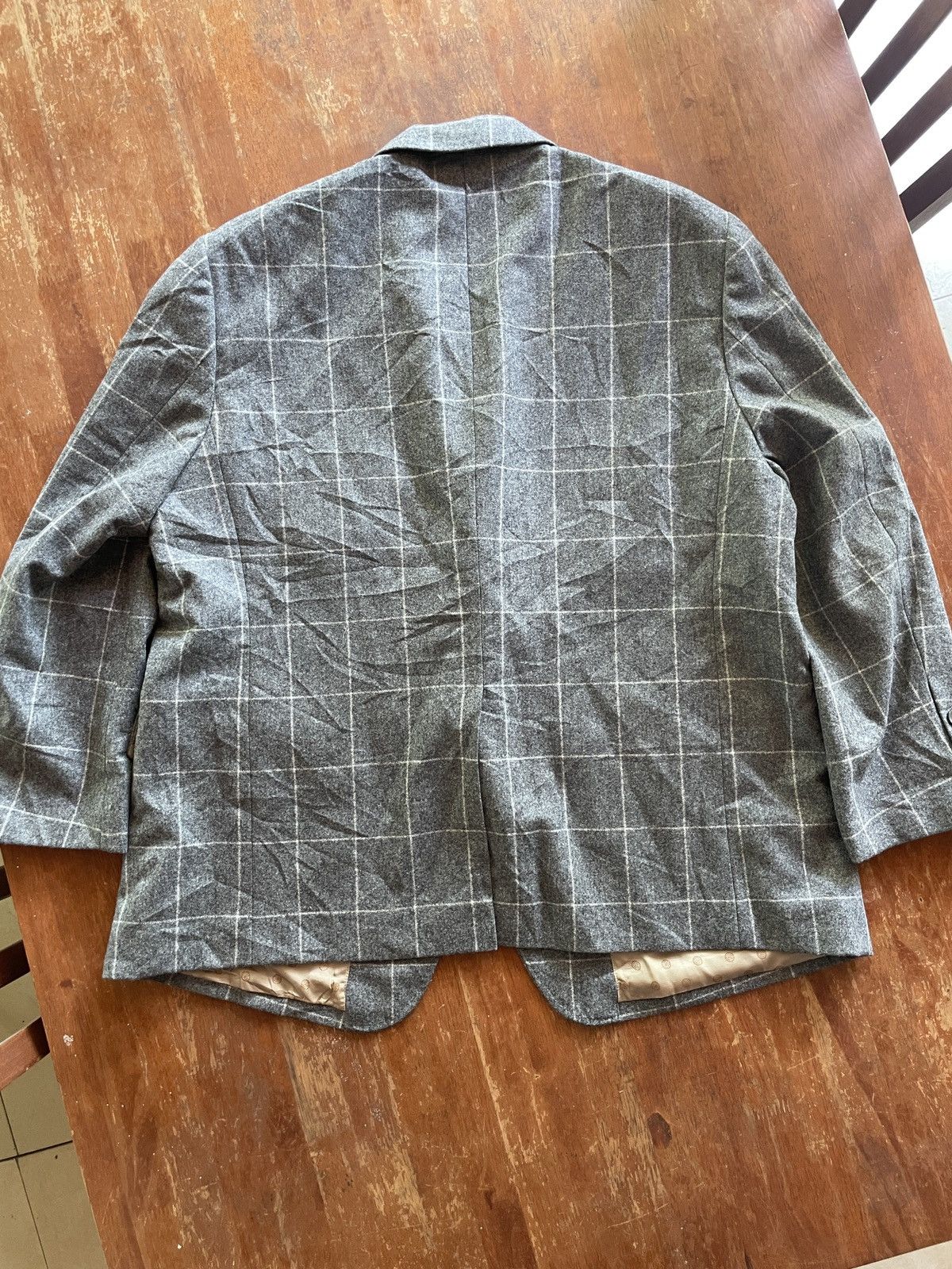 Designer × Vitale Barberis Canonico Vintage classic Vitale Barberis Canonico Gray Plaid blazer Size 40R - 8 Thumbnail