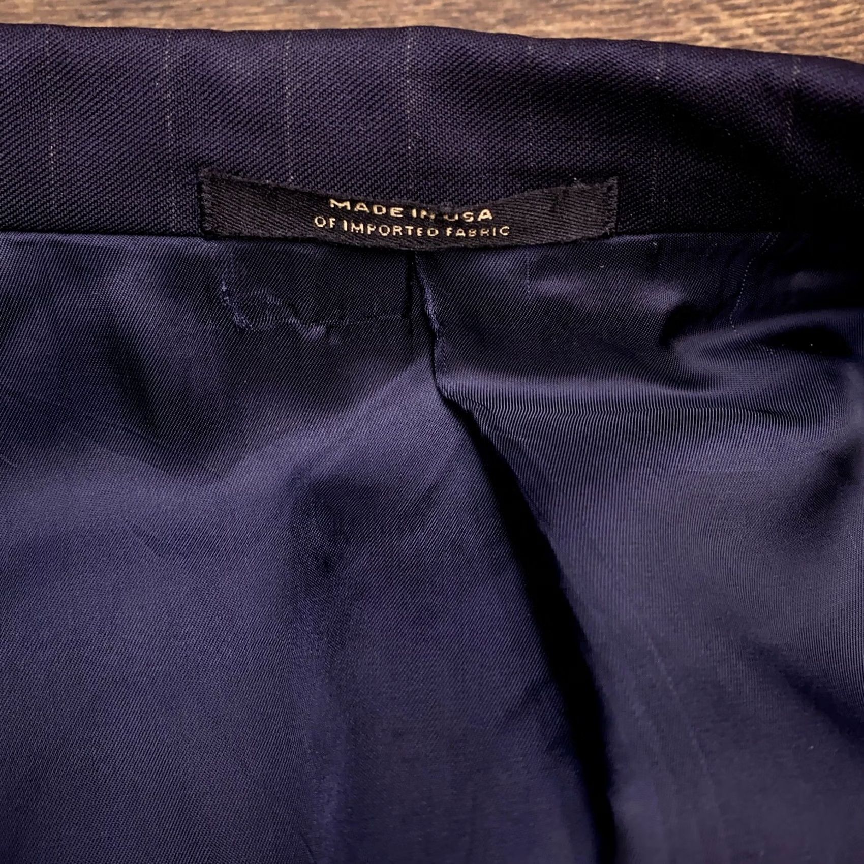 Hart Schaffner Marx Hart Schaffner Marx Suit Jacket 43R Blue Wool Striped Single-Breasted Two-Button Notch Lapel Mens Blazer Classic Vintage Premium Size 46R - 5 Thumbnail