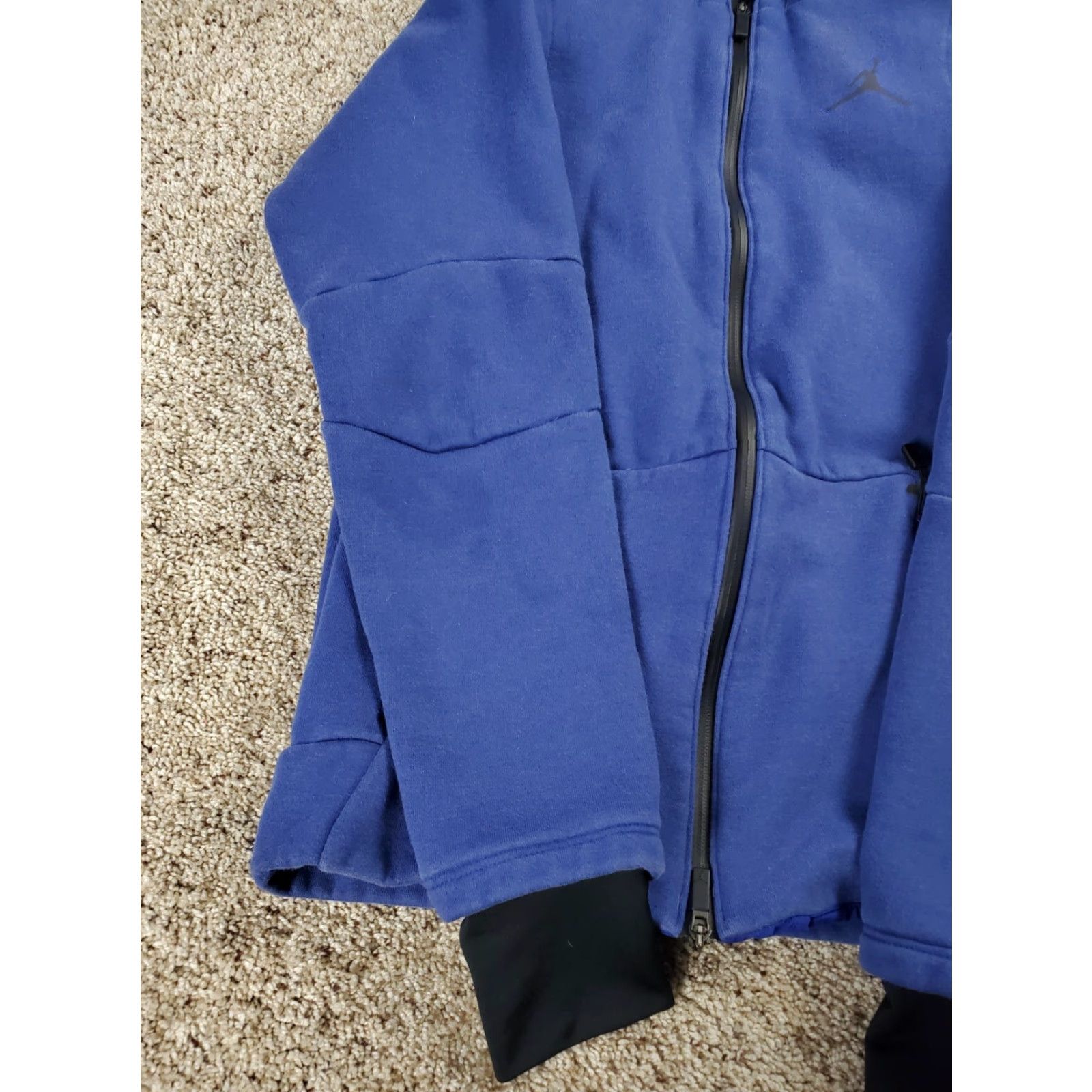 Jordan Brand Nike Air Jordan Tech Fleece Hoodie Small Mens Blue Full Zip Vented Pockets Size US S / EU 44-46 / 1 - 3 Thumbnail