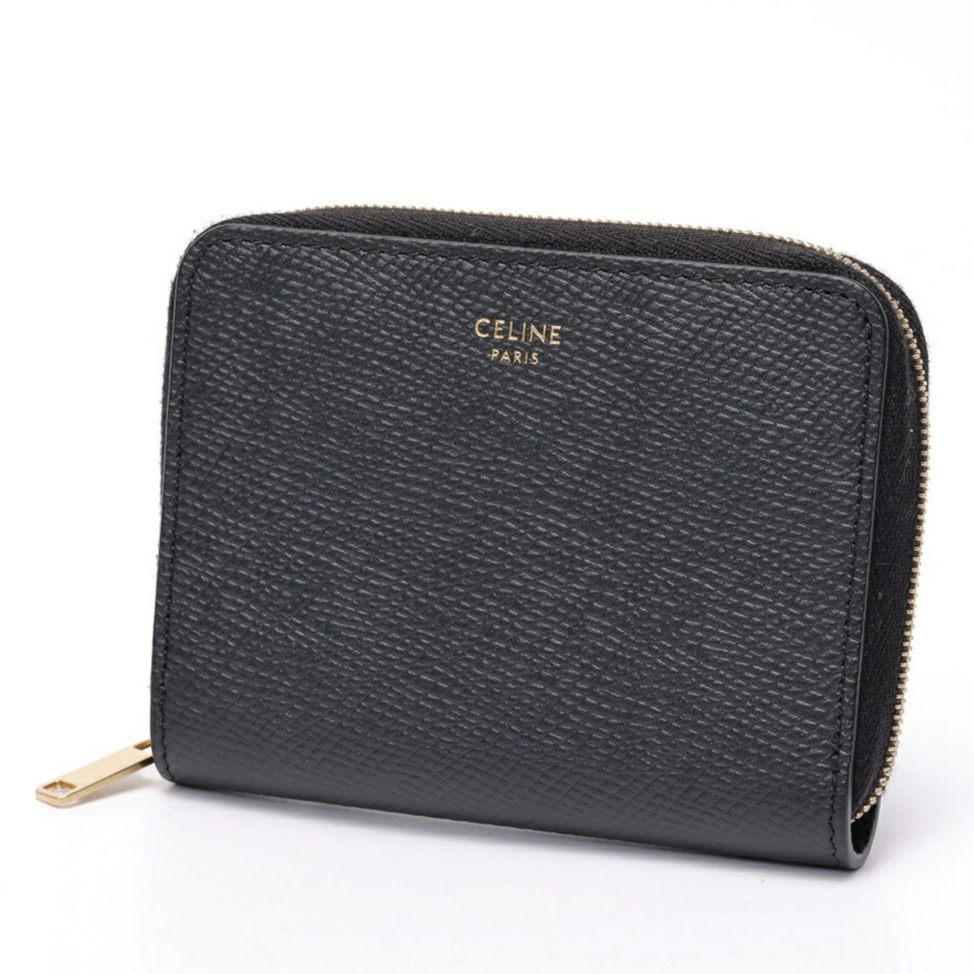 Celine Celine Compact Wallet Zip Coin Case 10B66 Leather Black Size ONE SIZE - 1 Thumbnail