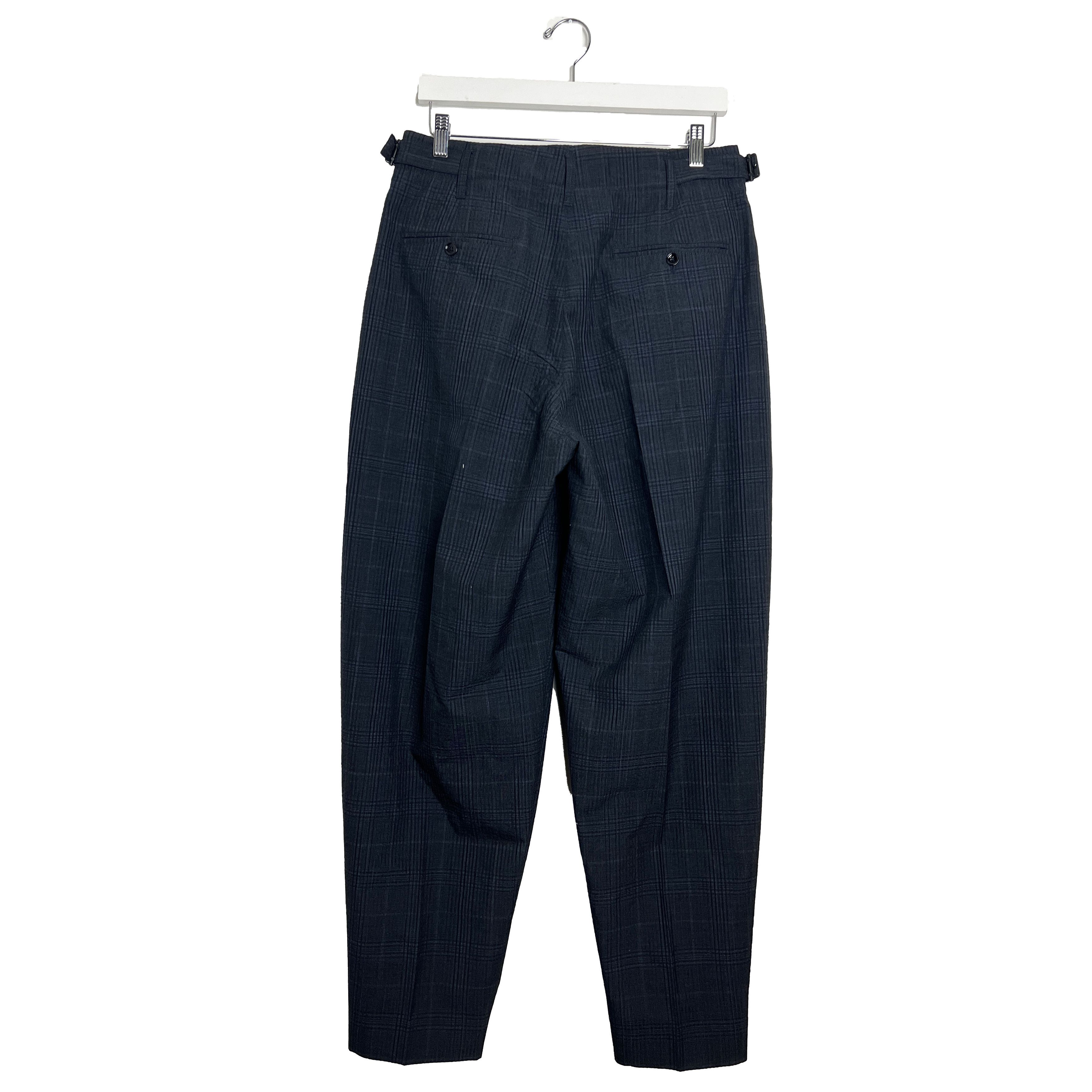 Lemaire Tapered Pleated Checked Wool-Seersucker Trousers Size US 30 / EU 46 - 2 Thumbnail