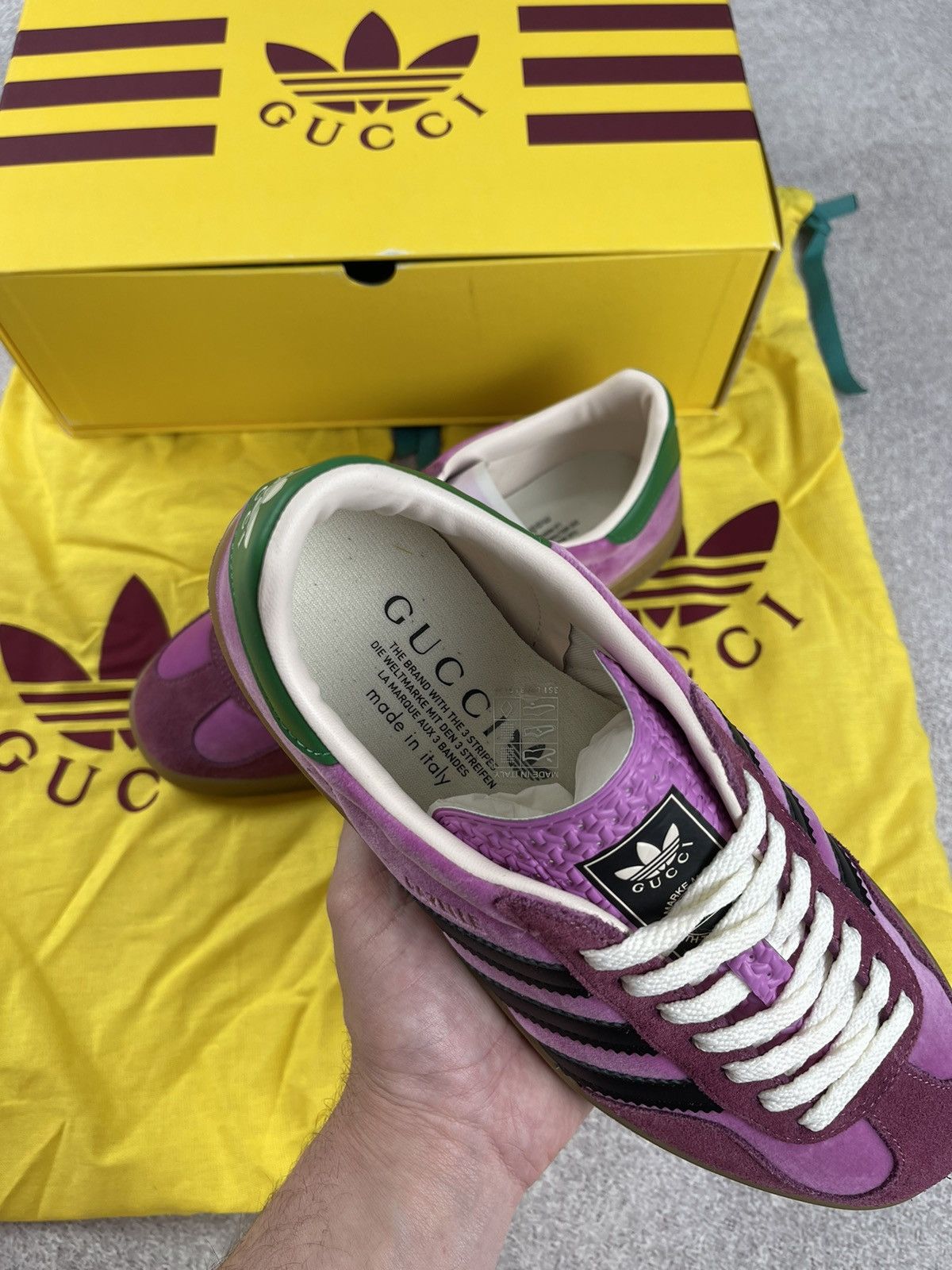 Adidas × Gucci Adidas x Gucci Gazelle Velvet Pink Size 39 1/3 Size US 7.5 / IT 37.5 - 9 Thumbnail