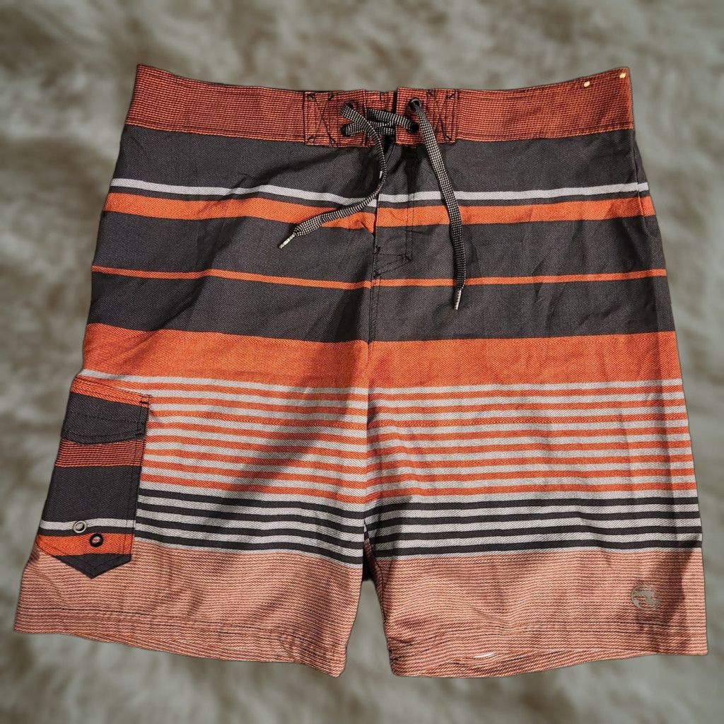 Vintage OC Ocean Current Board Shorts Mens 38 Swim Trunks Orange Striped Pocket Men Size US 38 / EU 54 - 1 Thumbnail