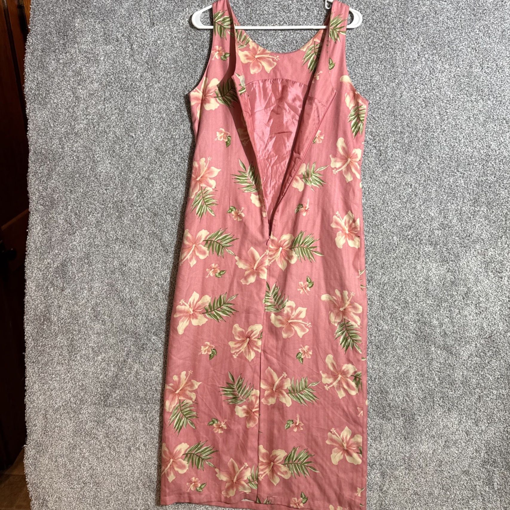 Vintage VINTAGE Silk Floral Dress Midi 90s Pineapple Moon Women M Pink Hawaiian Tropical Boho Resort Chamber Sheath Sleeveless Zip Scoop Neck Lightweight Size M / US 6-8 / IT 42-44 - 6 Thumbnail
