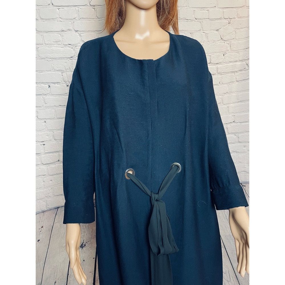 Zara Zara Blue Shirt Dress With Black Tie Belt Size L Size L / US 10 / IT 46 - 8 Thumbnail