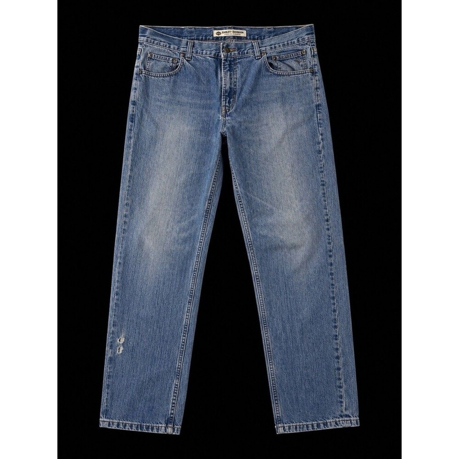 Harley Davidson Harley-Davidson Jeans Mens 38x34 Distressed Biker Motorcycle Size US 38 / EU 54 - 1 Thumbnail
