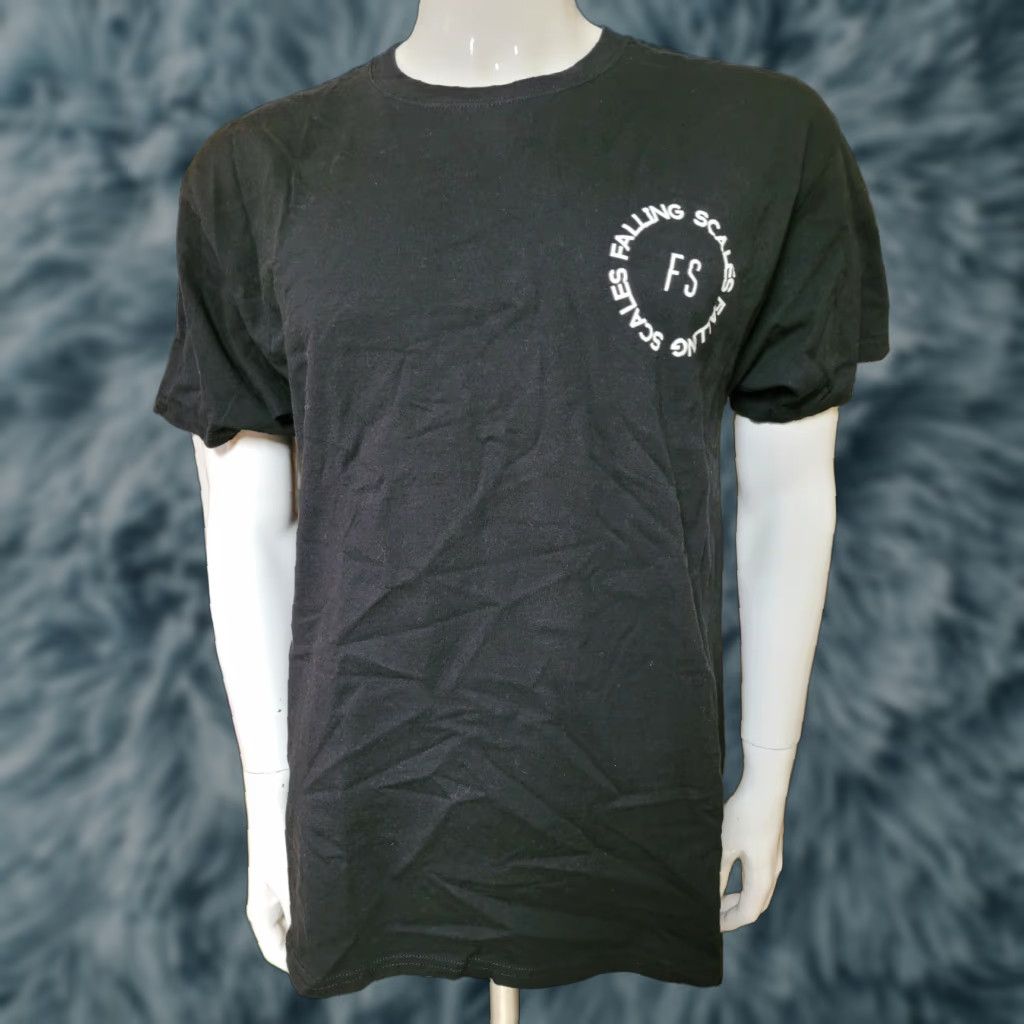 Hanes VINTAGE Falling Scales Hanes T-Shirt Black Crew Neck Short Sleeve Large Mens Graphic Tee 100% Cotton Portuguese English Band Logo Size US L / EU 52-54 / 3 - 1 Thumbnail