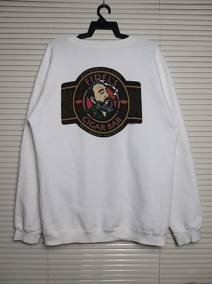 Vintage RARE🔥VINTAGE 90'S CRAZY SHIRTS FIDEL'S CIGAR BAR SWEATSHIRT Size US L / EU 52-54 / 3 - 3 Thumbnail