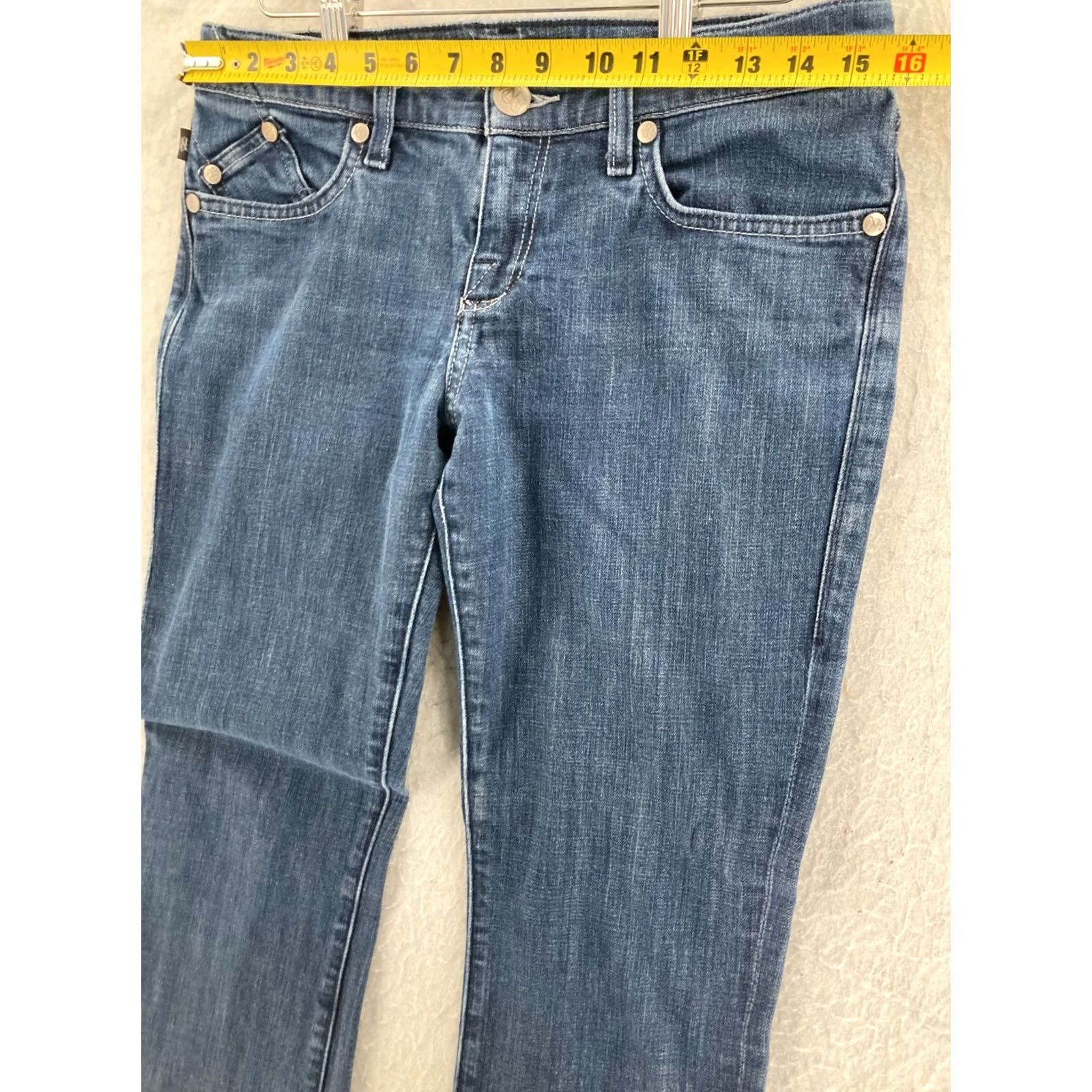 Vintage Rock & Republic Kasandra Jeans Bootcut Dark Blue 28 Women Mid Rise Stretch Denim 5-Pocket Regular 32in Inseam Womens Size 28" / US 6 / IT 42 - 2 Thumbnail