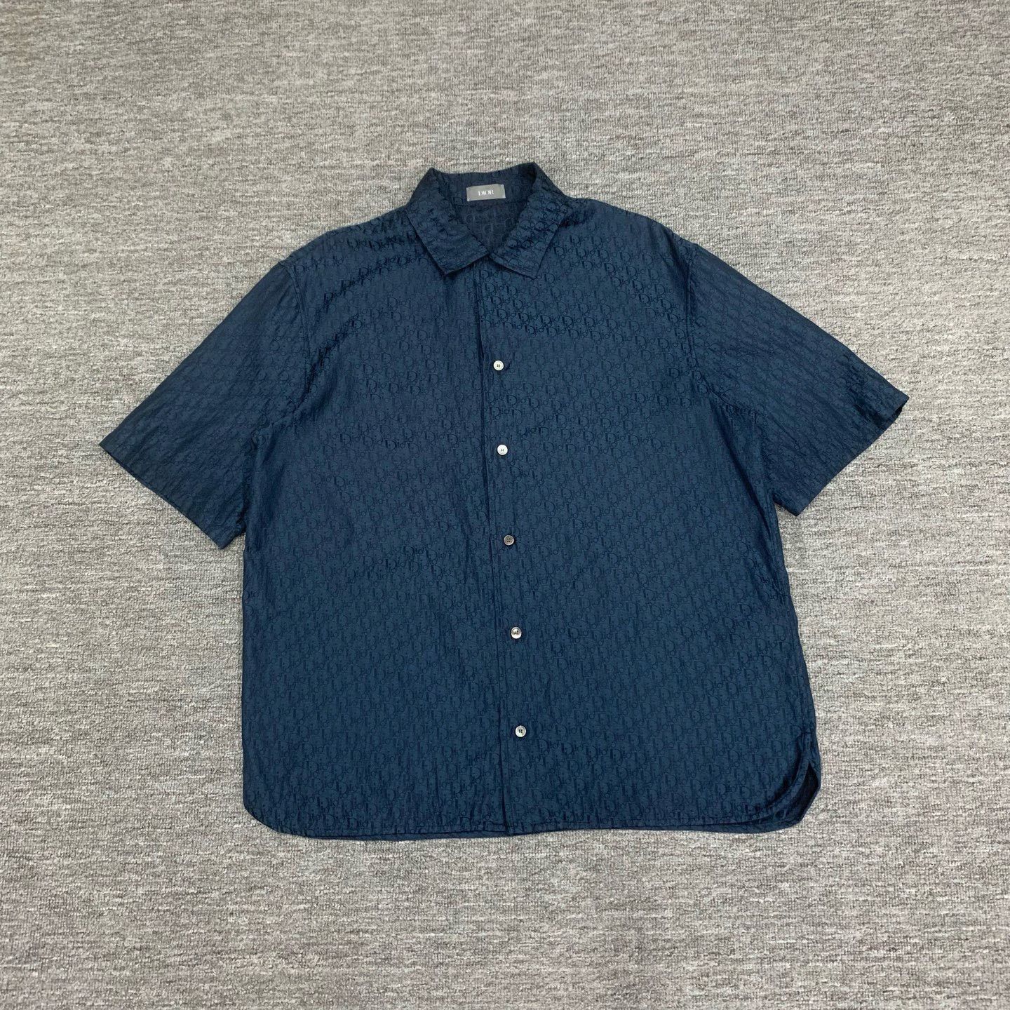 Dior Dior Monogram Print Silk Short-Sleeve Shirt Size US XXS / EU 40 - 1 Thumbnail
