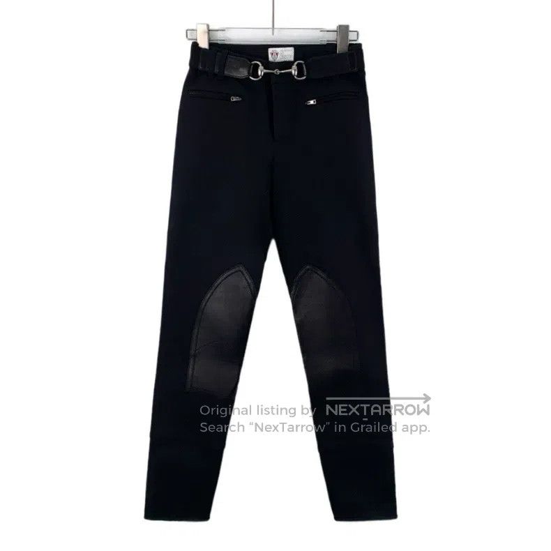 Gucci gucci Black horse buckle patchwork cotton casual trousers Size 25" / US 0 / IT 36 - 1 Thumbnail