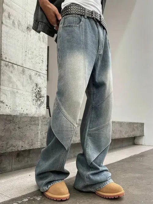 Jean Kiuchi x Kato Vintage Washed Retro Wide Leg Y2k Denim Jeans Size US 32 / EU 48 - 3 Thumbnail