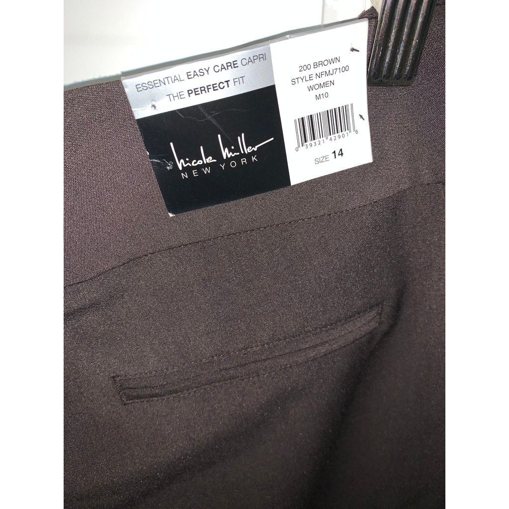 Nicole Miller NWT Nicole Miller New York Women's Capri Pants Size 14 Brown Size 36" / US 14 / IT 50 - 9 Thumbnail
