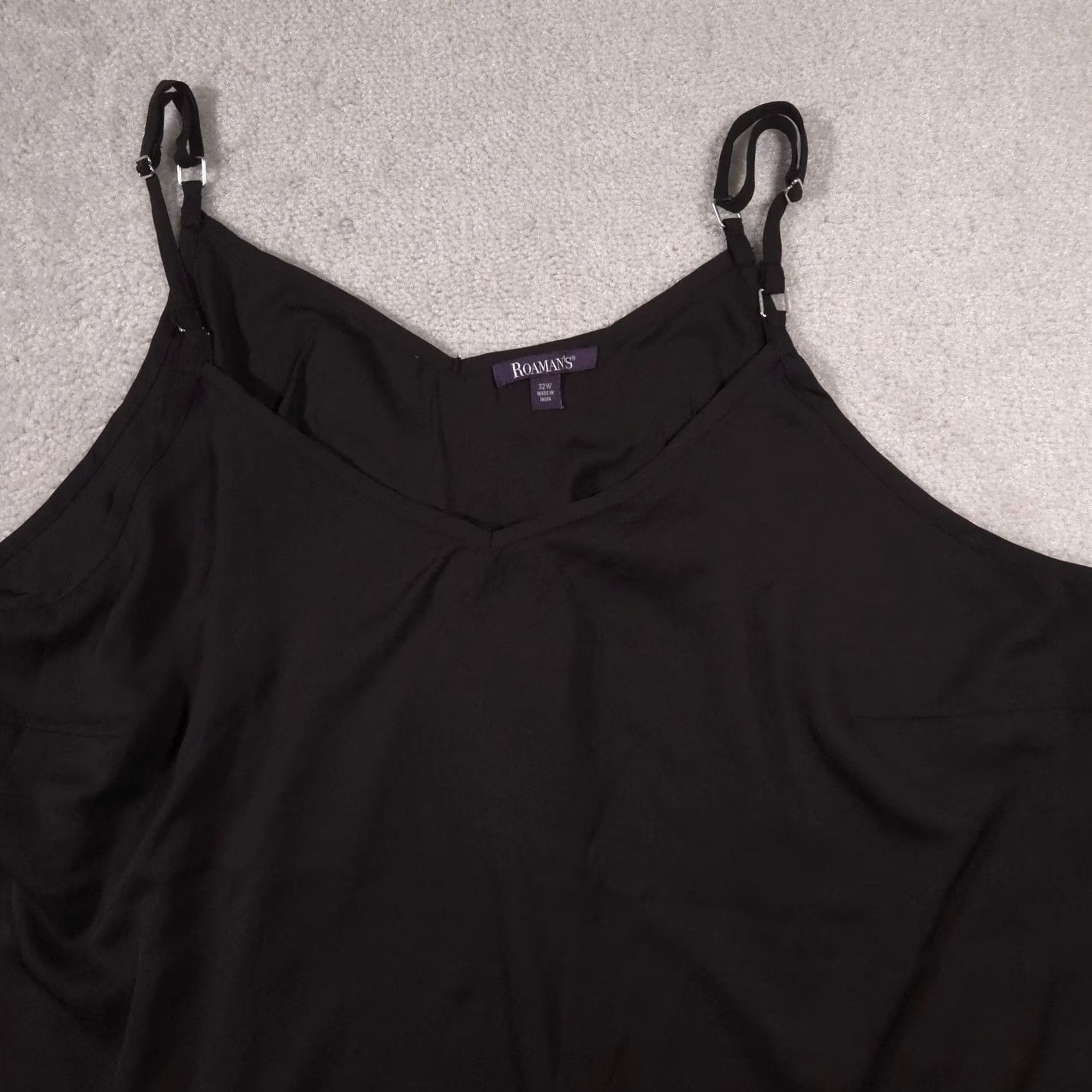 Vintage Roamans Tank Top Womens 32W Black Adjustable Strap Camisole Plus Size Tank Womens 32W Black Camisole Plus Size Size XXS / US 00 / IT 34 - 3 Thumbnail