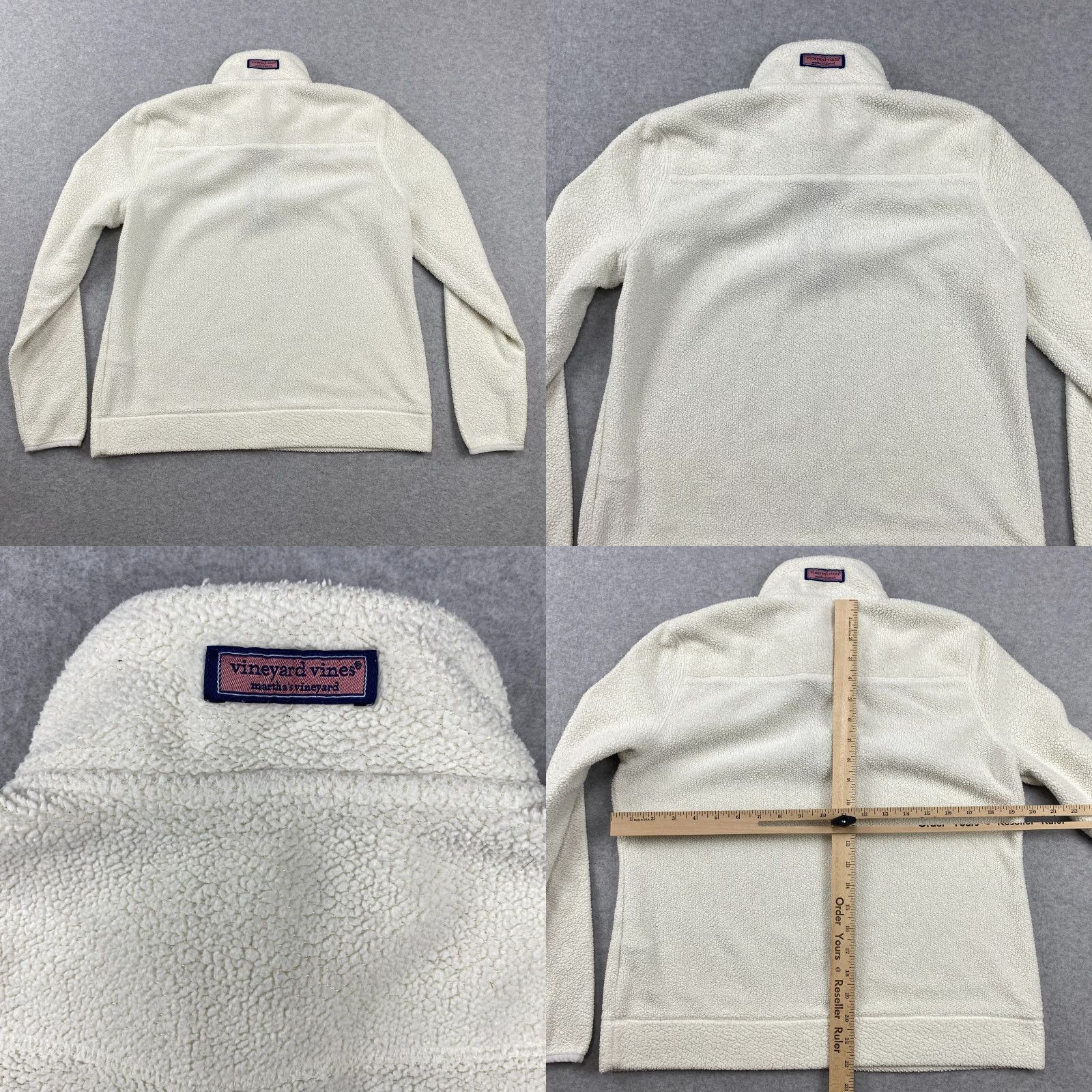 Vineyard Vines VINEYARD VINES Shep Sweater Womens S White Mock Neck 1/4 Zip Pullover Fleece Casual Shirt Size S / US 4 / IT 40 - 8 Thumbnail