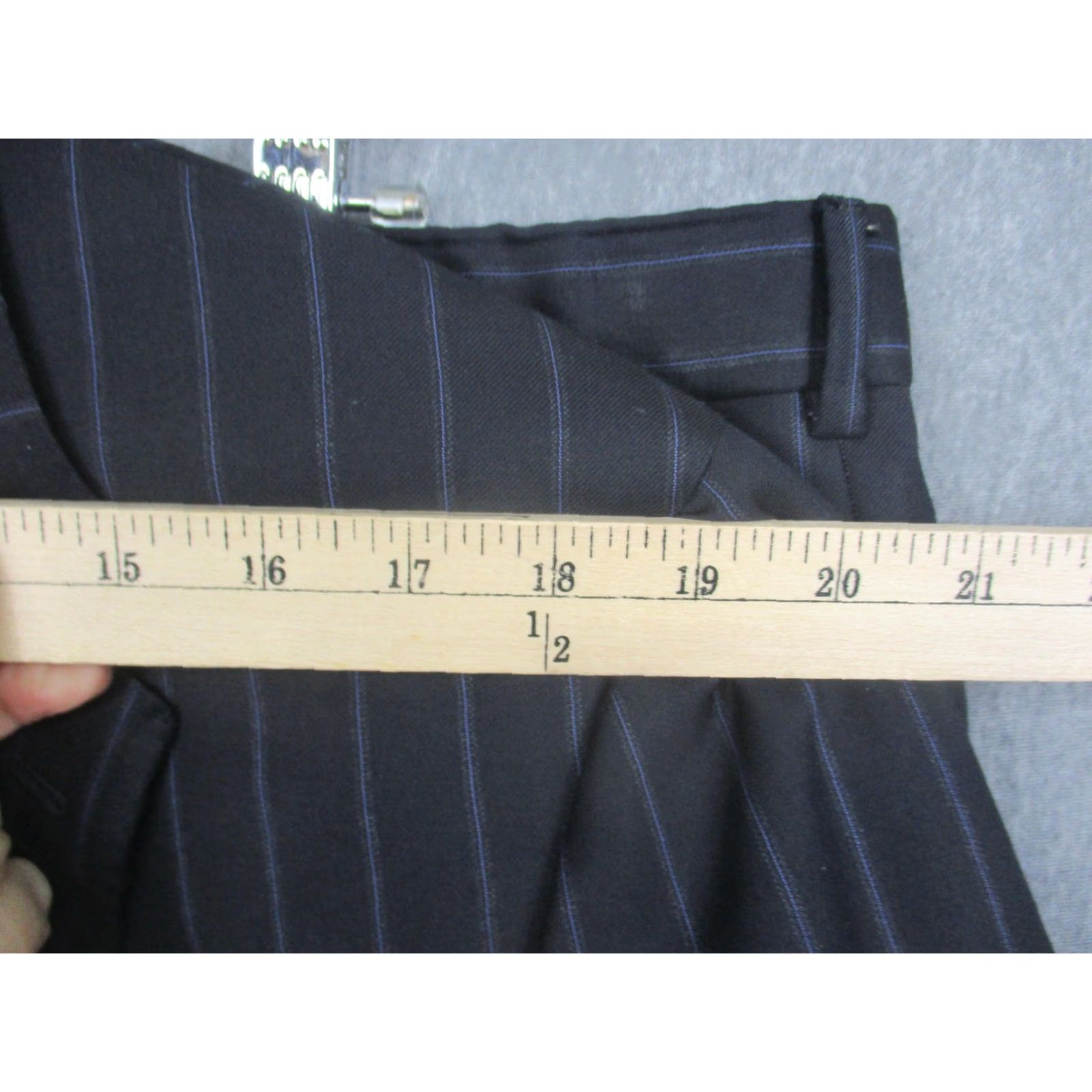 Vintage Stuart's Choice Suit Mens 44 Wool Pinstripe 2 Piece Pleated 37x30 Made Italy Size 44R - 7 Thumbnail