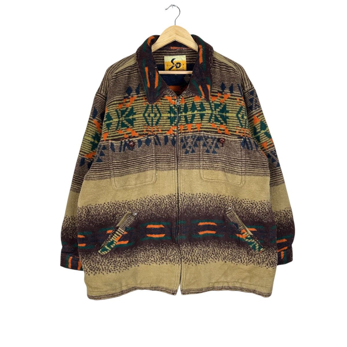 Native SEA DRAGON NAVAJO WOOL JACKET LIKE PENDLETON Size US L / EU 52-54 / 3 - 1 Thumbnail