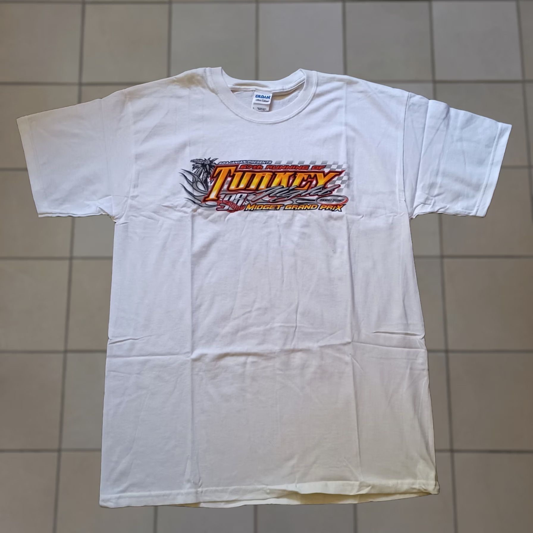 Gildan Midget Grand Prix Mens Shirt Large White 67th Running Of Turkey Night Racing 2 Size US L / EU 52-54 / 3 - 1 Thumbnail