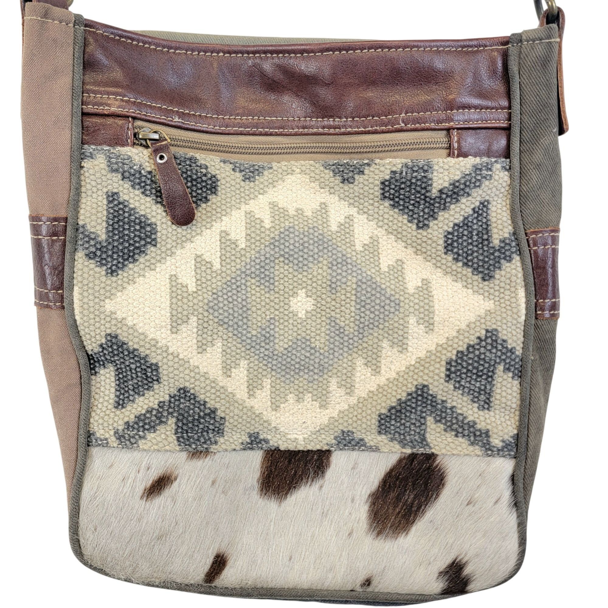 Myra Bag Cowhide Leather Western Purse Crossbody Handbag Wom in Brown, Women's