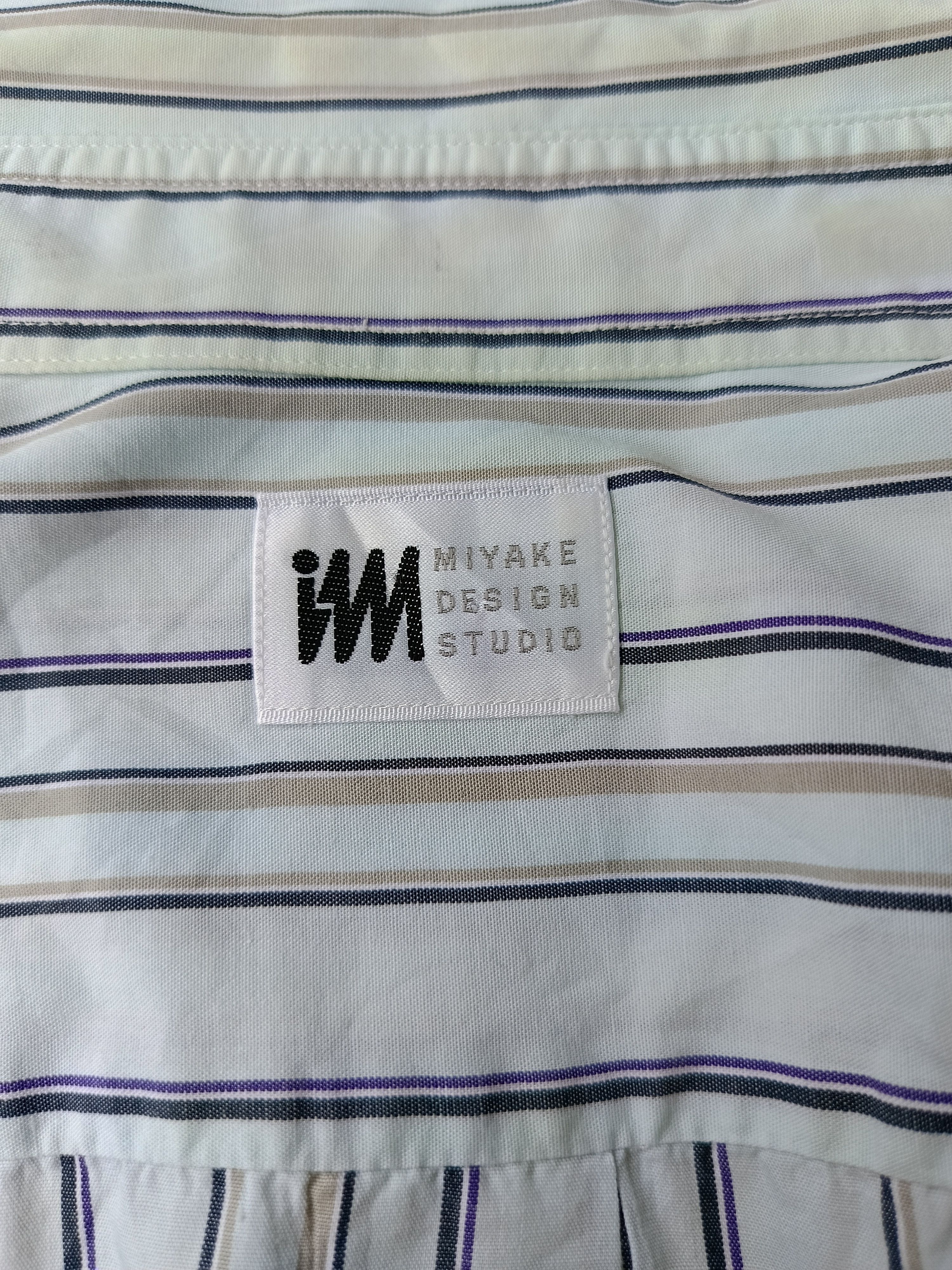 Issey Miyake Issey Miyake IM design Japan pinstripe white pale blue shirt Size US L / EU 52-54 / 3 - 2 Thumbnail