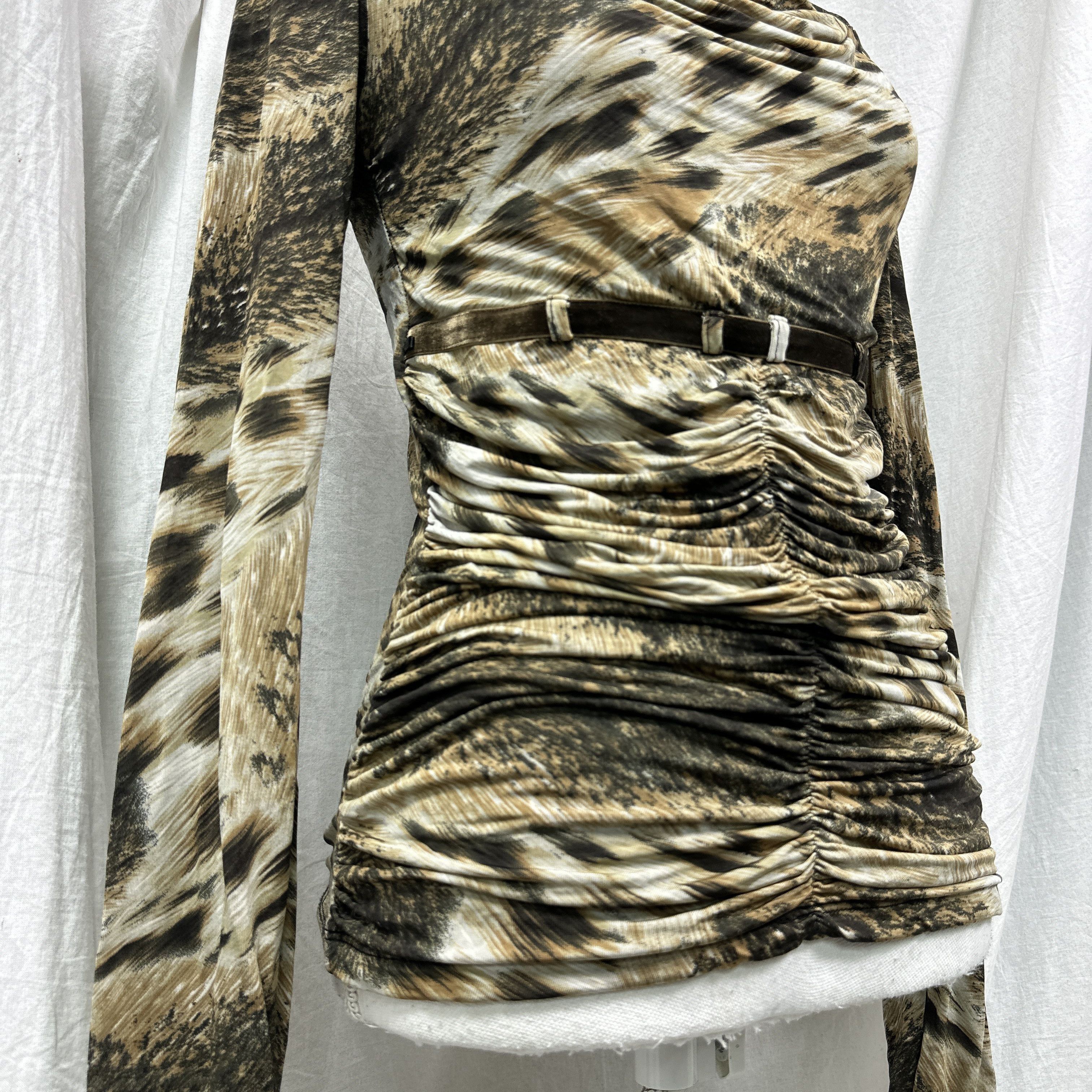 Roberto Cavalli Vintage Avant Garde Roberto Cavalli Animal Print Top 00s Size L / US 10 / IT 46 - 6 Thumbnail